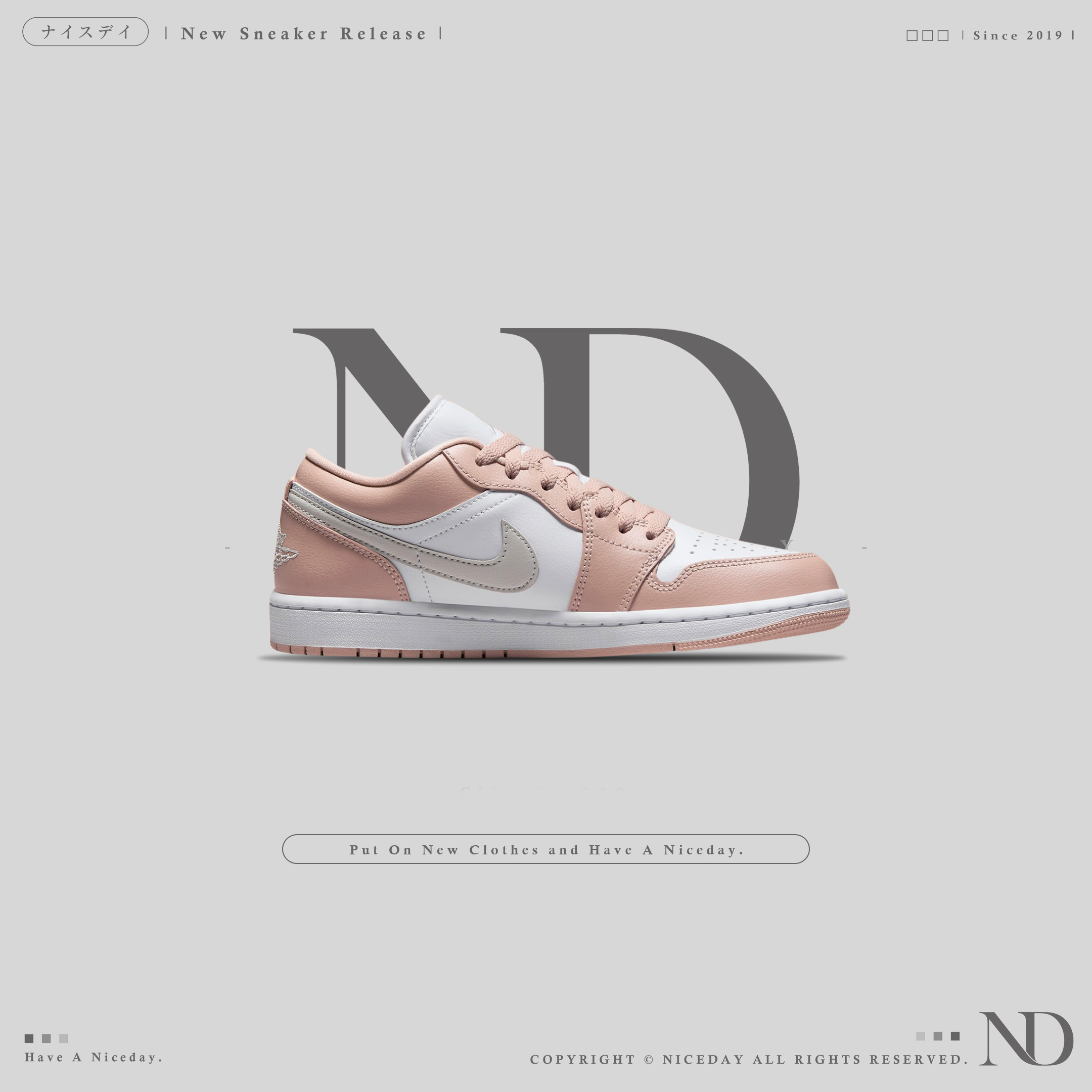 NICEDAY 現貨 Air Jordan 1 Low Crimson Tint 粉白 女款 DC0774-120