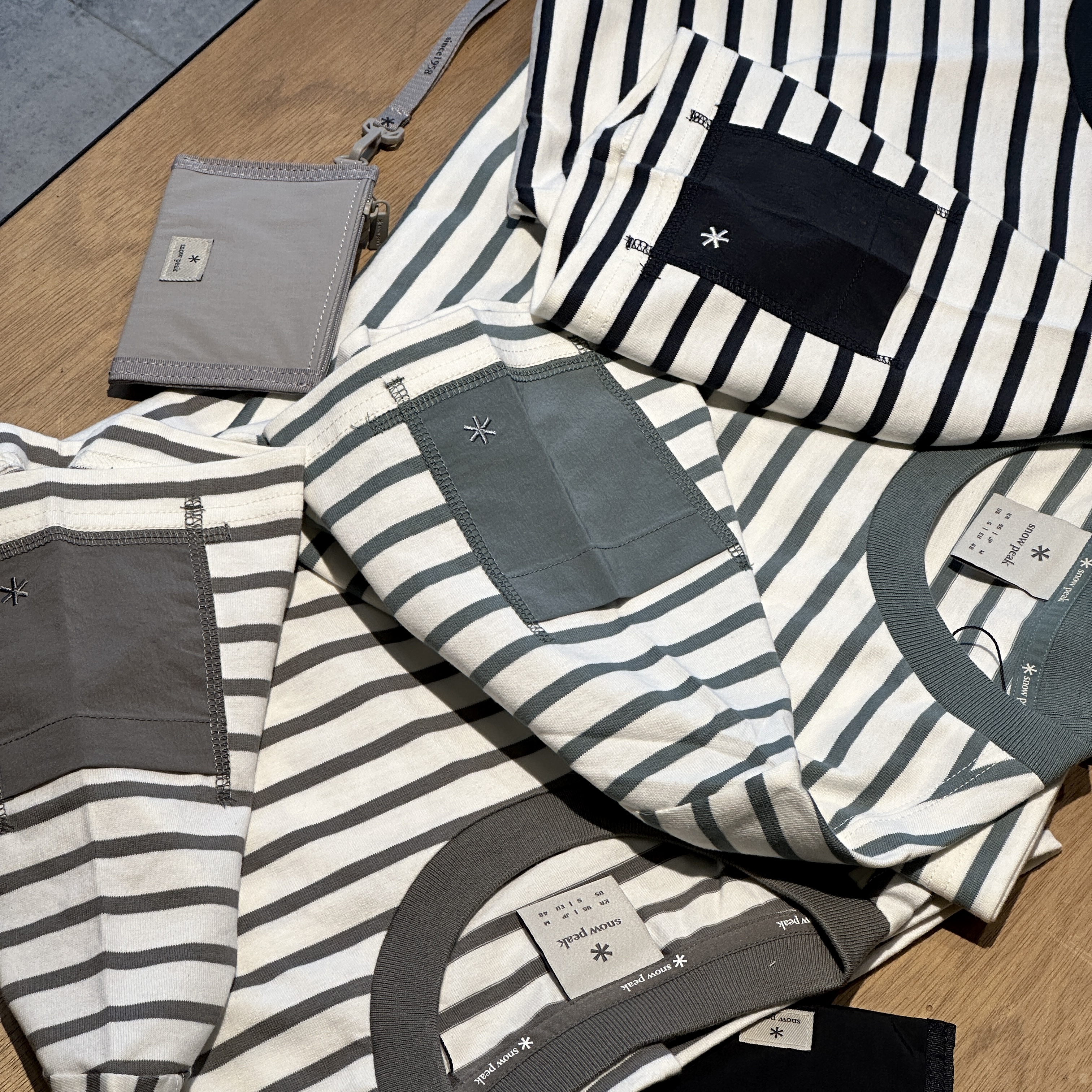 【現貨零碼折扣】snow peak Cotton Stripe Woven Pocket Short Sleeve T-shirts 條紋短Ｔ S24MMFTS49