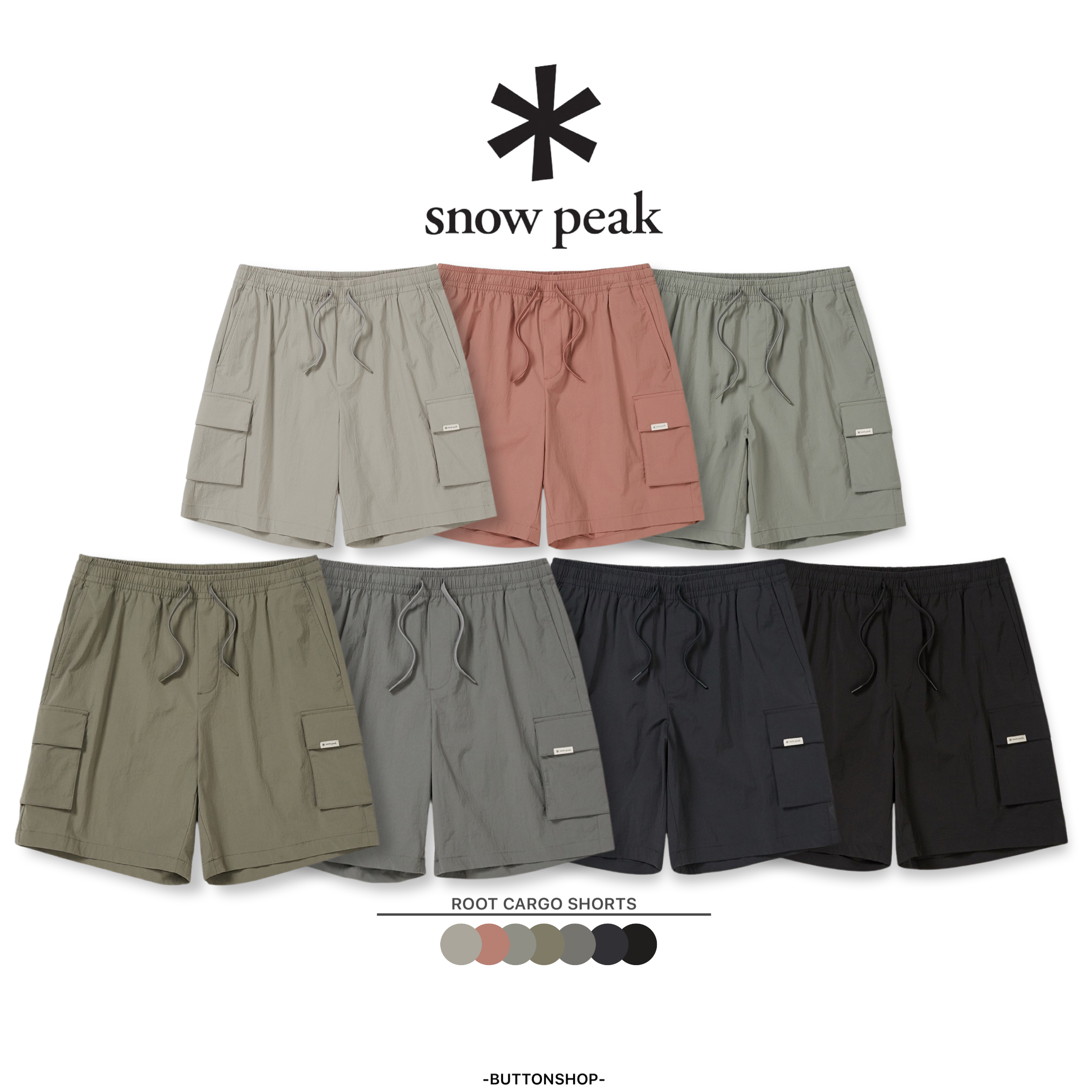 【現貨零碼折扣】snow peak Root Cargo shorts 雙口袋短褲 S24MMRHP60