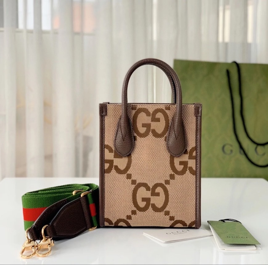 GUCCI  Jumbo 雙G 大LOGO 老花  mini tote