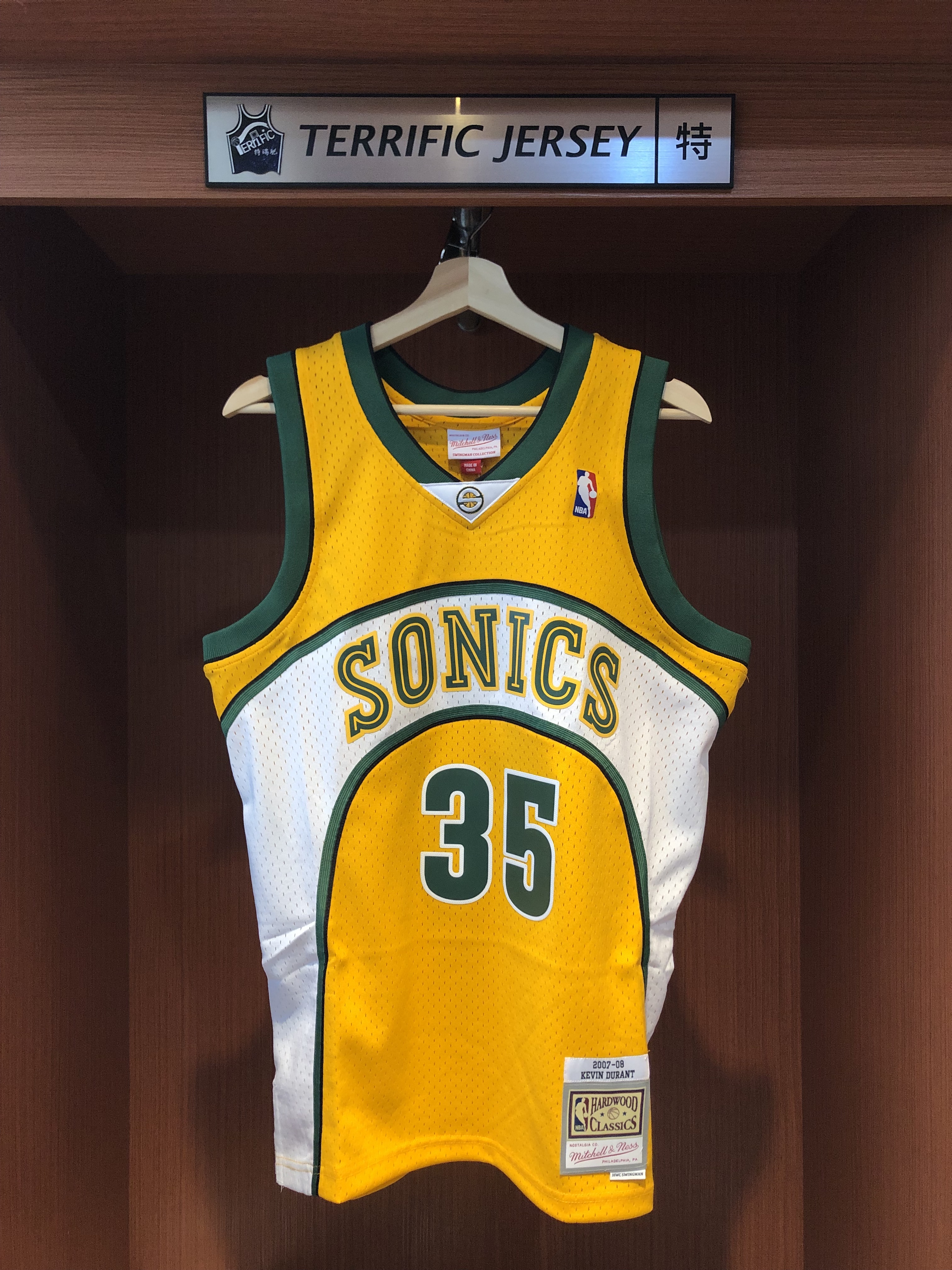 NBA球衣 Kevin Durant 西雅圖超音速 07-08黃 M&N Swingman G2 球迷版 熱轉印 全新