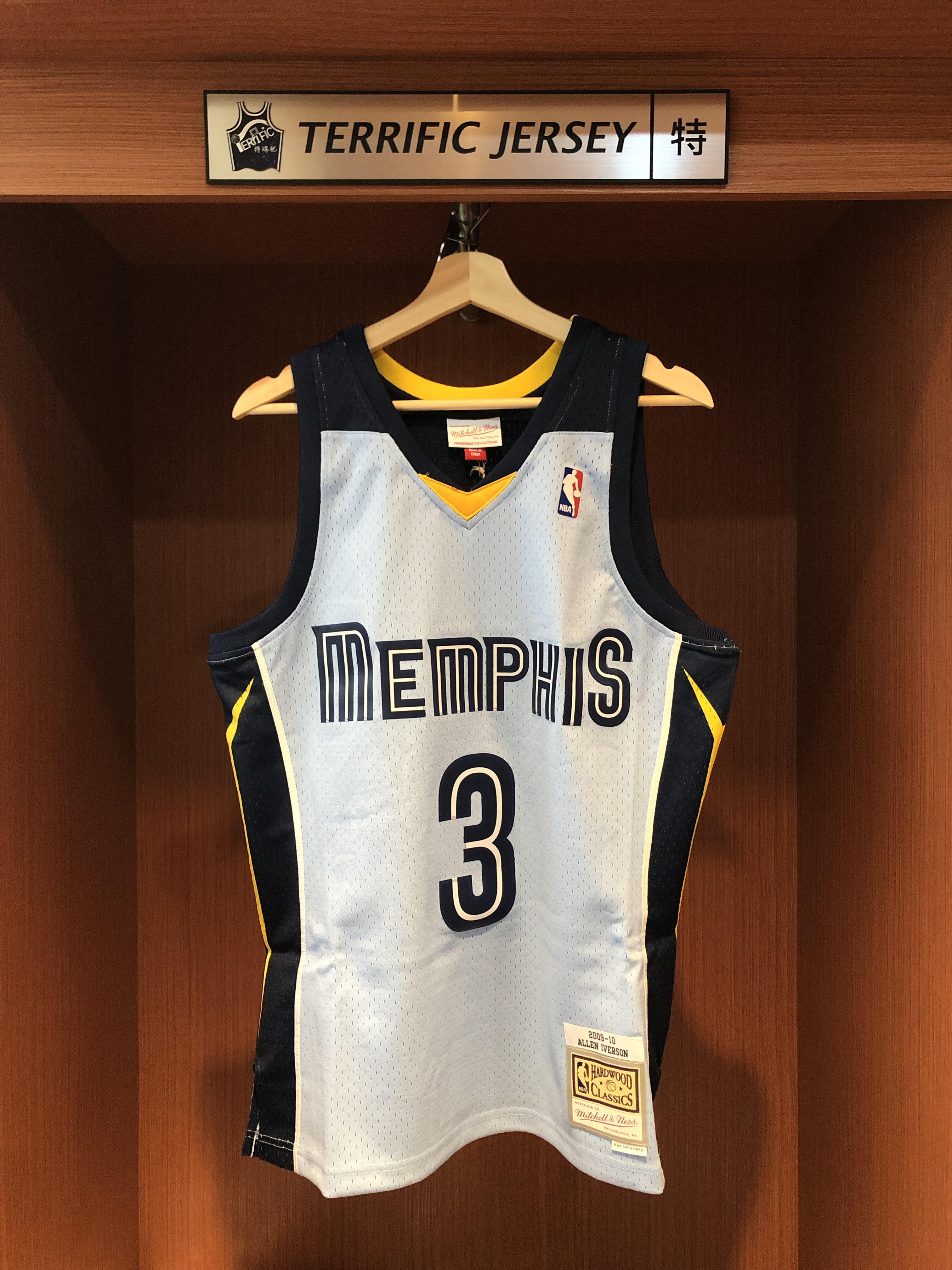 NBA球衣 Allen Iverson 曼菲斯灰熊 09-10水藍 M&N Swingman G2 球迷版 熱轉印 全新