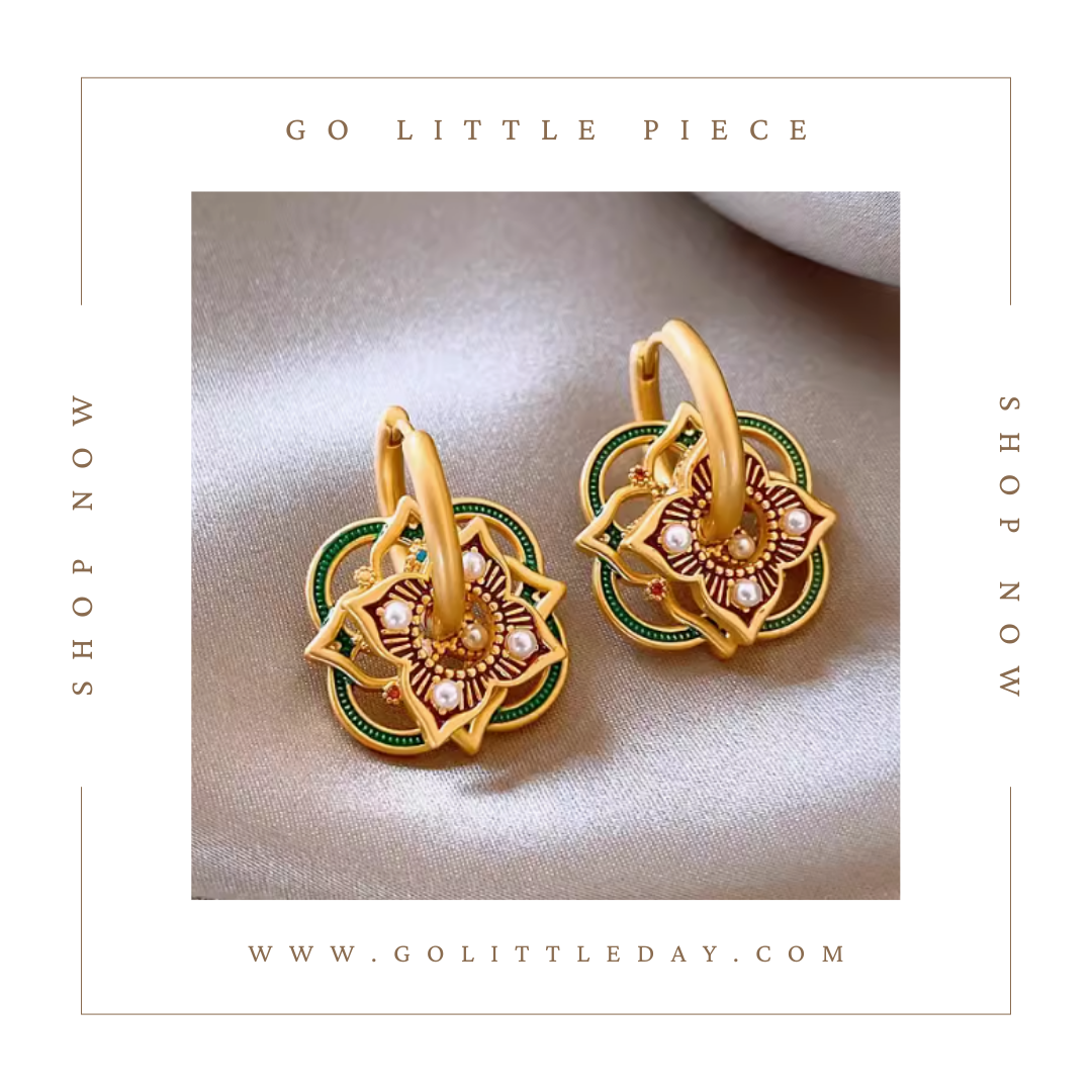 Go Little Piece 韓國 復古輕奢設計 耳環 (逢星期日截單後14-21個工作天發貨) - 128