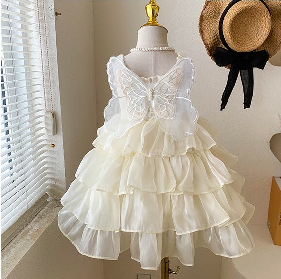 蝴蝶翅膀蛋糕裙洋裝 3色 90-140cm # 2336