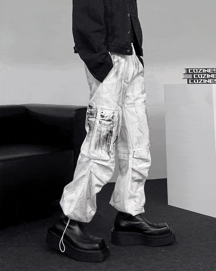 Dirty水洗降落傘工裝褲