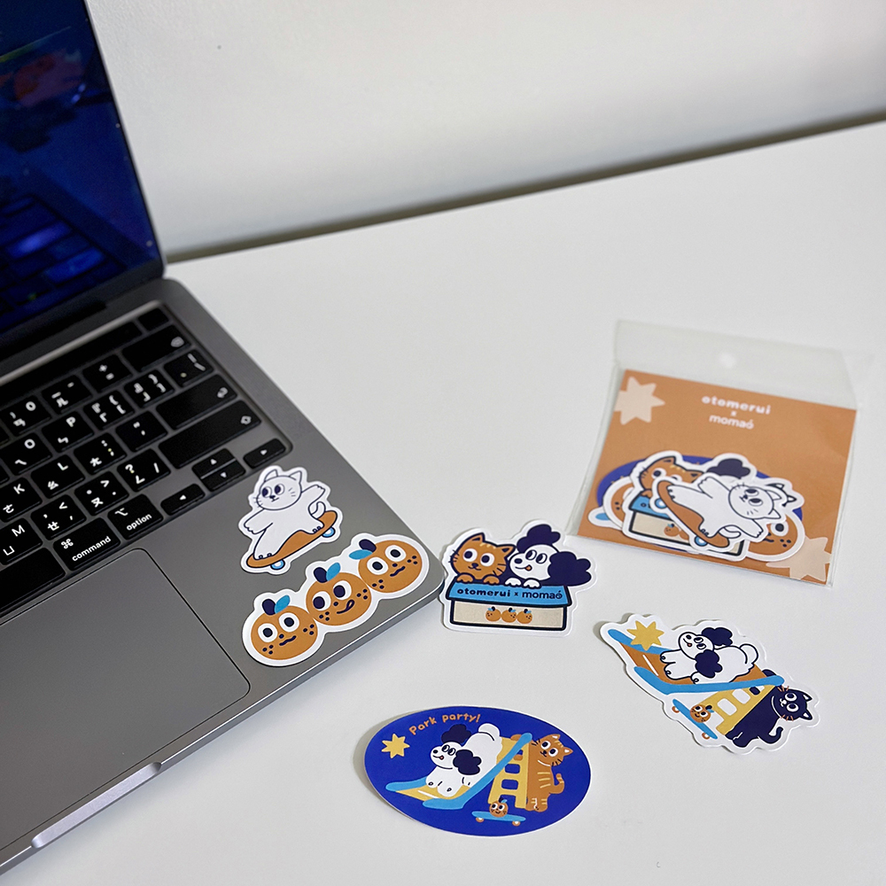 MOMAO x平凡乙女日記 Park Party貼紙組(5入)