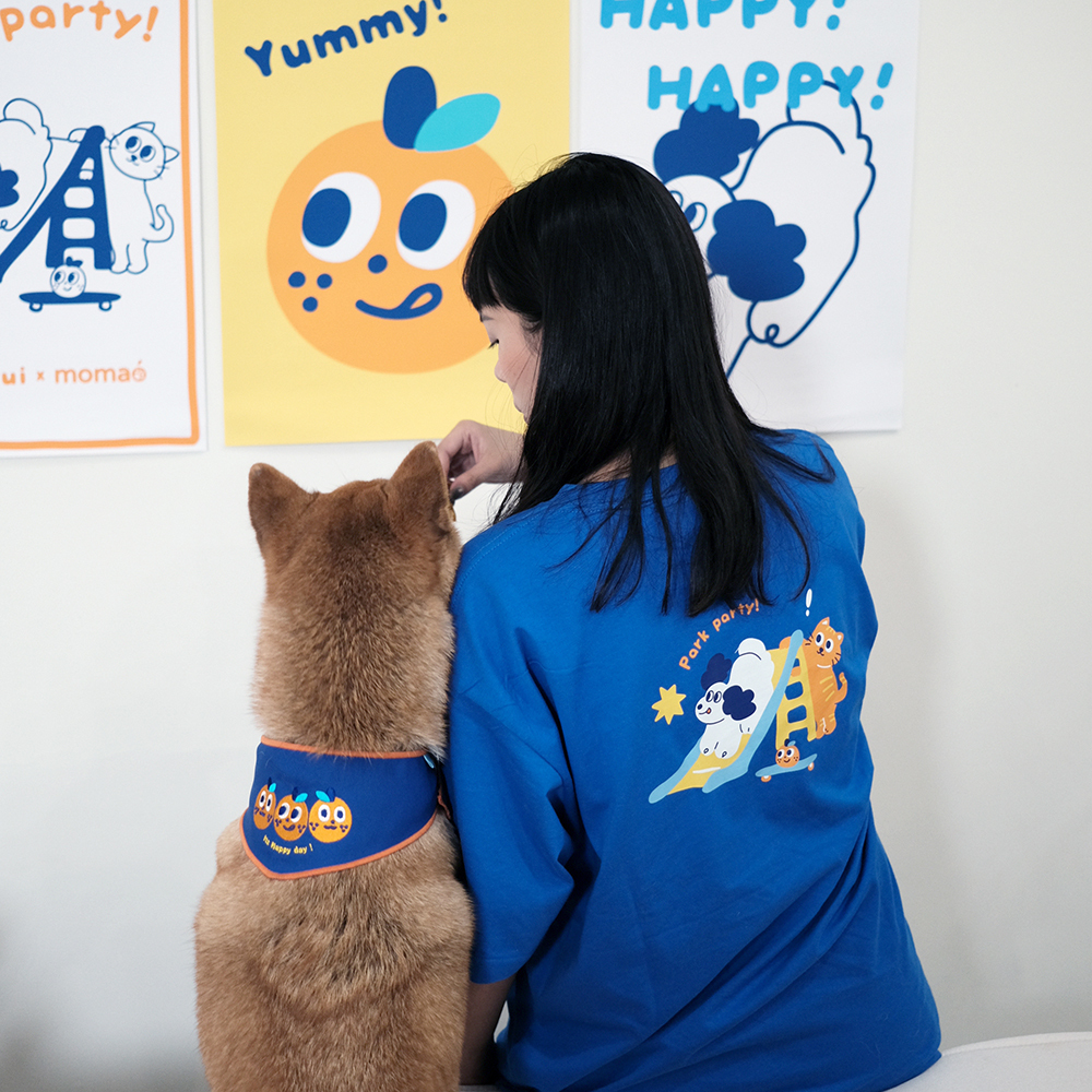 MOMAO x平凡乙女日記Park Party聯名寬版T 藍色