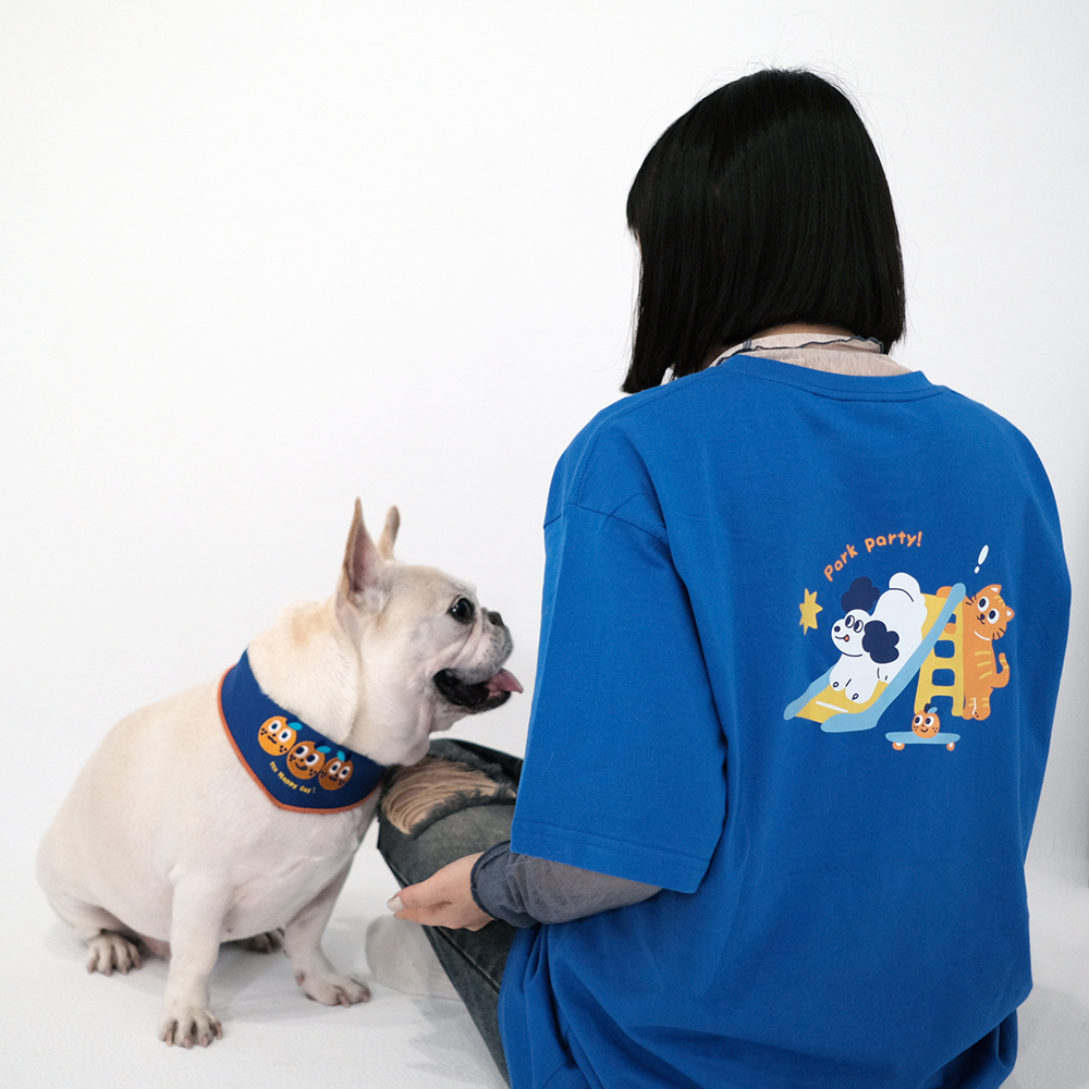 MOMAO x平凡乙女日記Park Party聯名寬版T 藍色