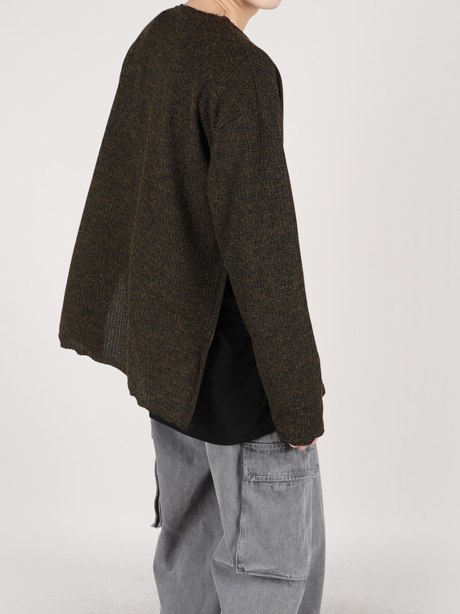 頹廢搖滾側邊拉鍊長袖T恤