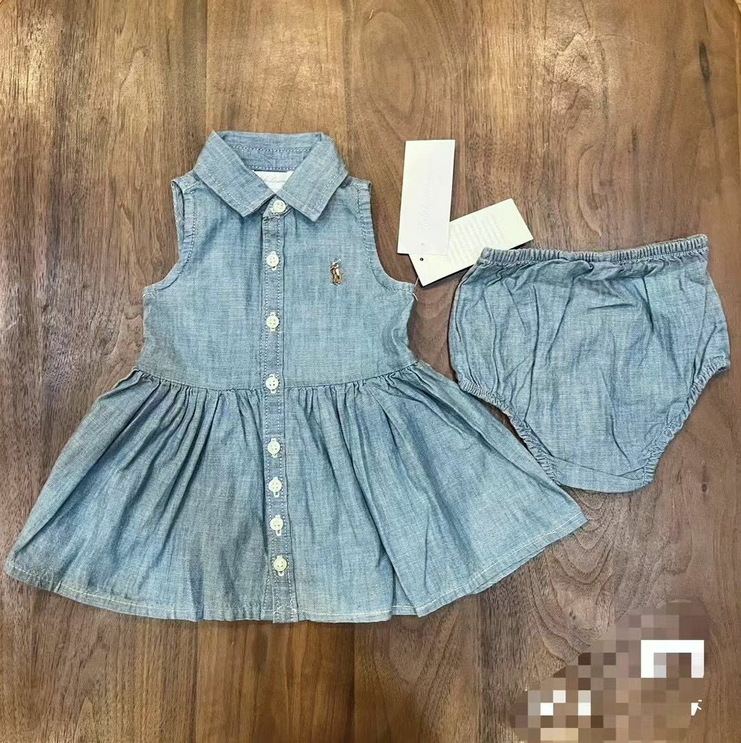 廠單 Polo 牛仔背心連衣裙套裝(連小内褲)