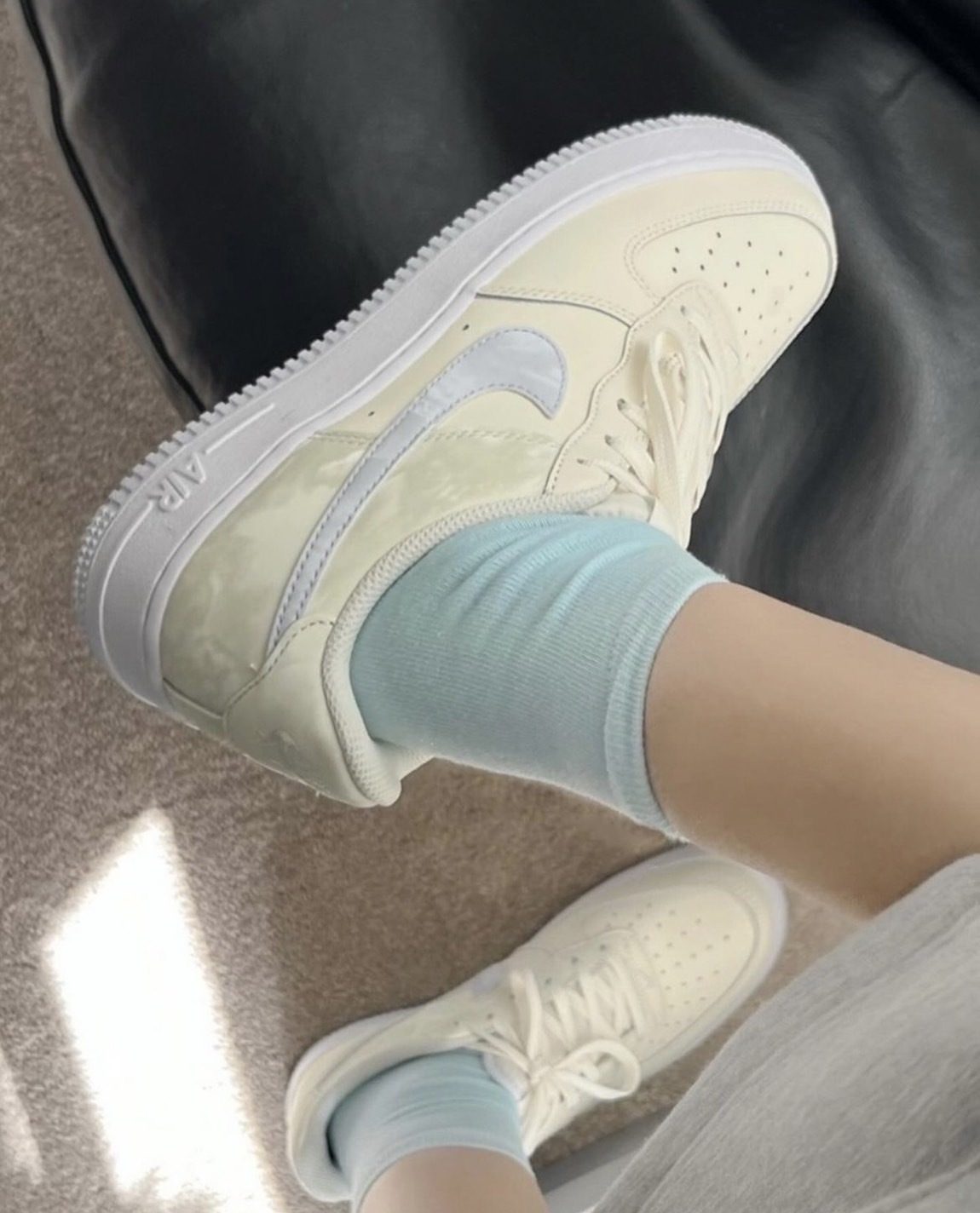 Nike Air Force 1 AF1 奶油冰霜 奶黃色 淡藍色 大童款 CT3839-100/預購