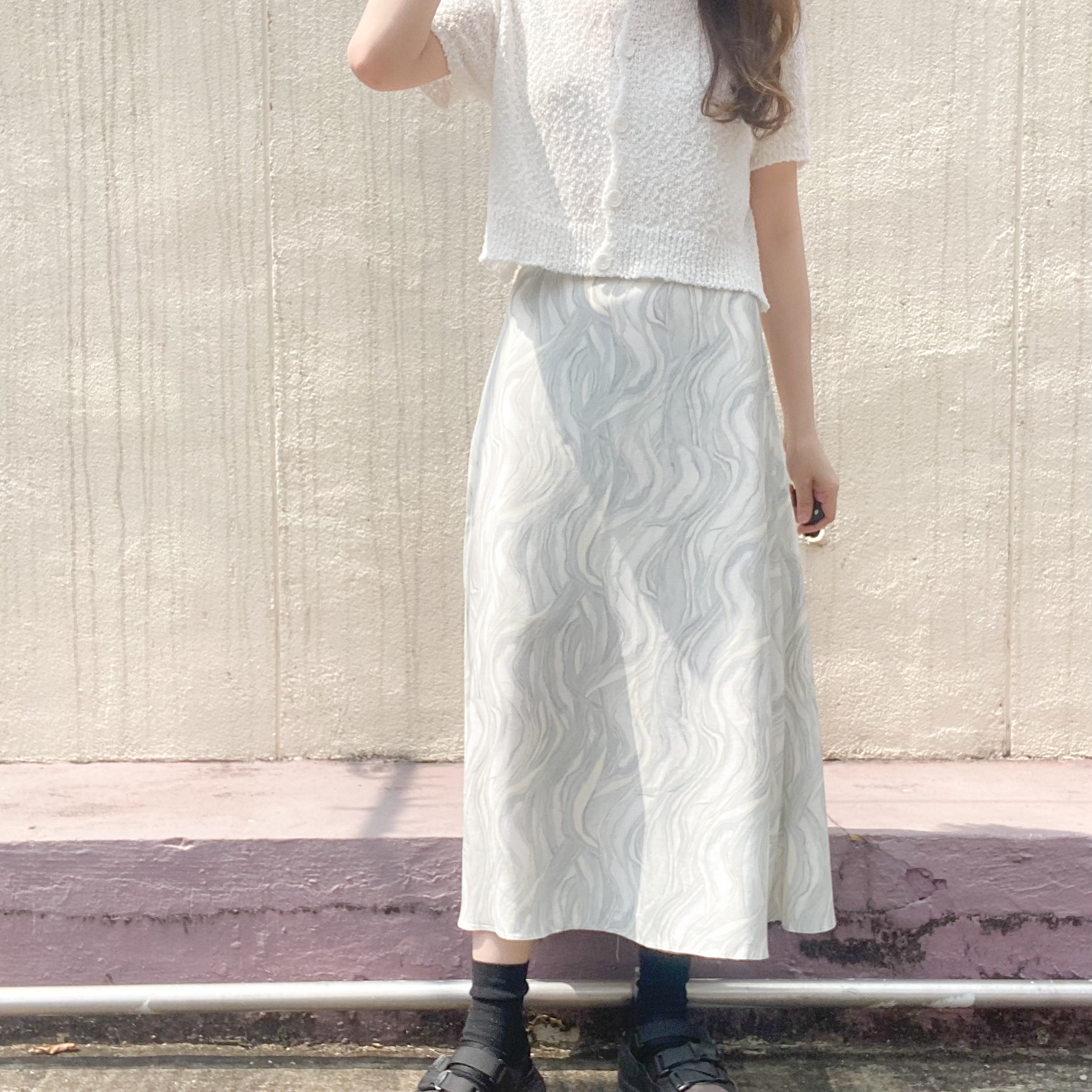 <自家設計系列>抽象pattern skirt