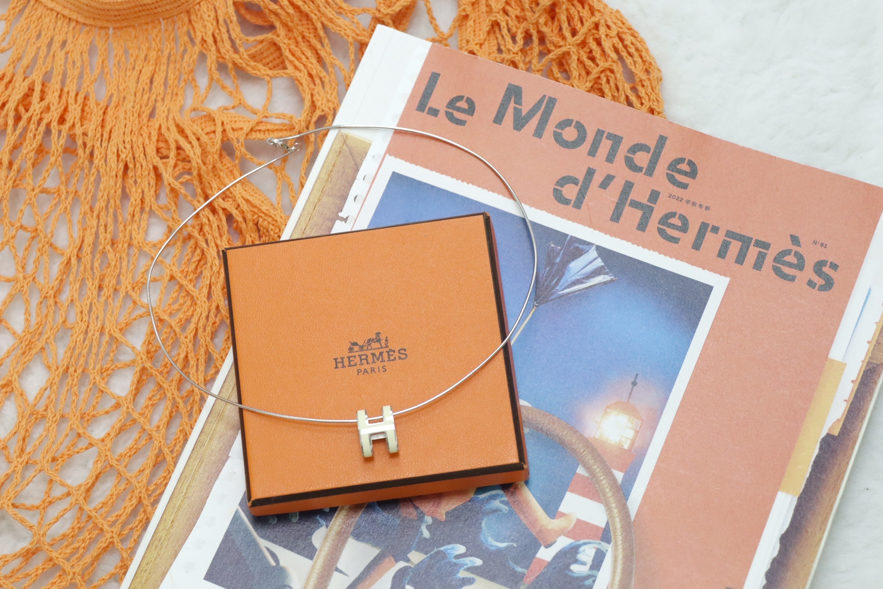 Hermes 白銀色Pop H頸鏈🤍