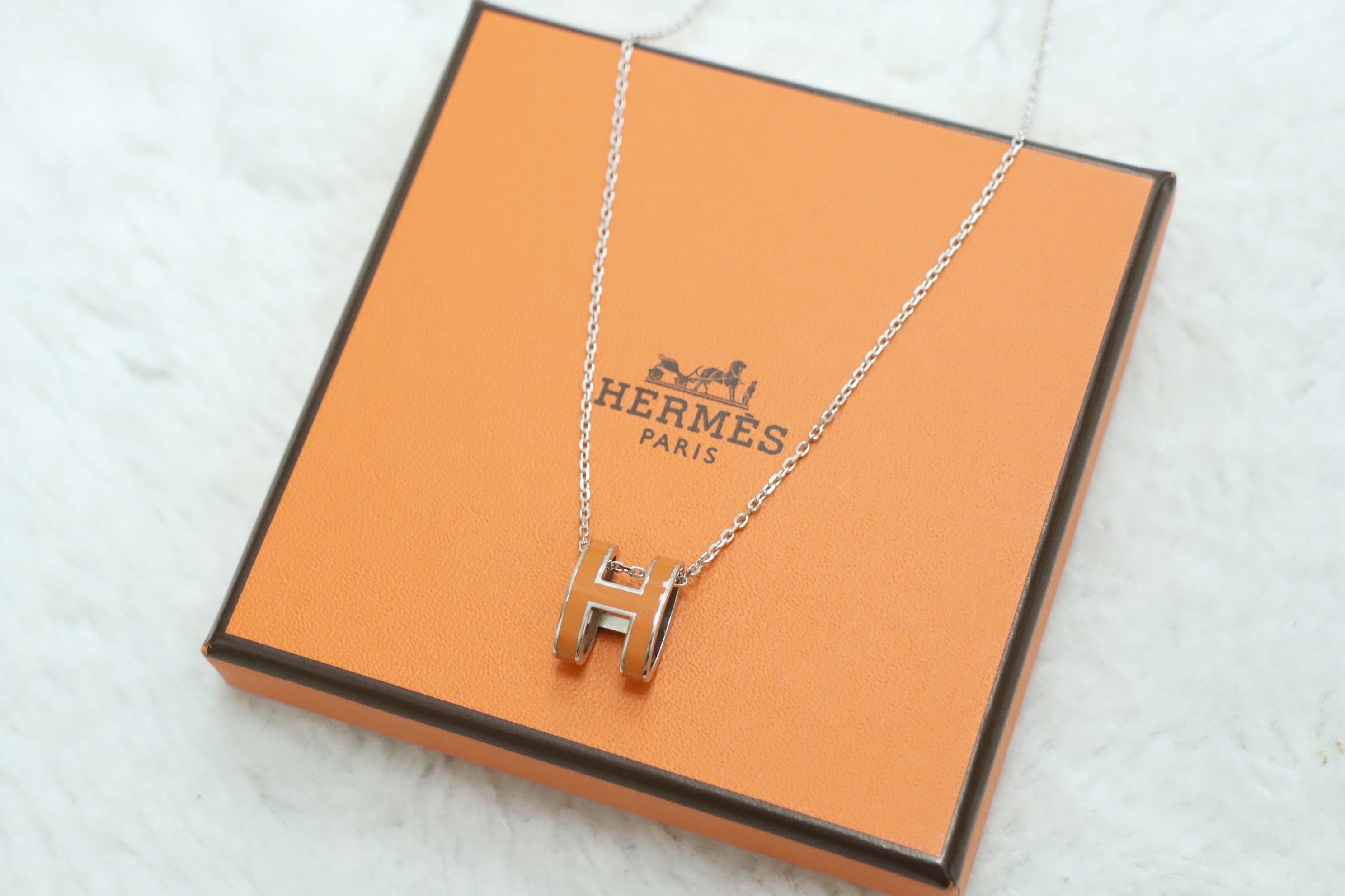 Hermes橙銀Pop H吊墜🧡