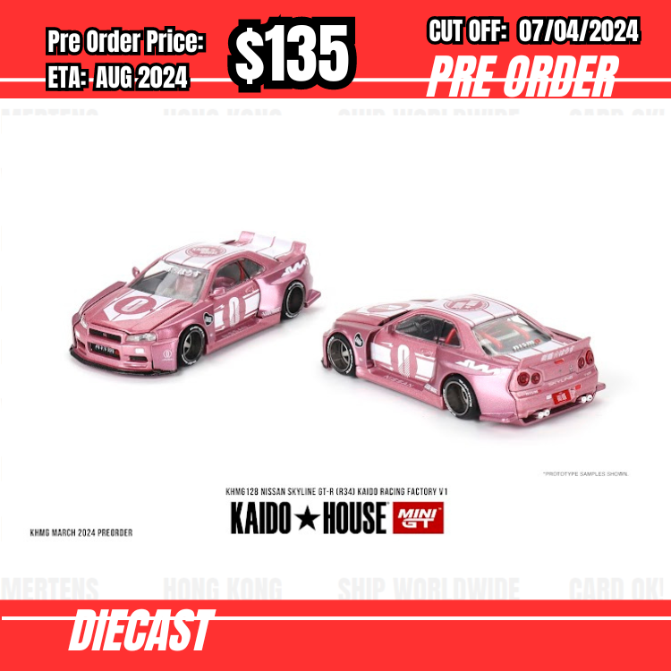 RS-$135 * Mini GT * x Kaido House KHMG128 Nissan Skyline GT-R (R34) KAIDO RACING FACTORY V1 [OD27/03]