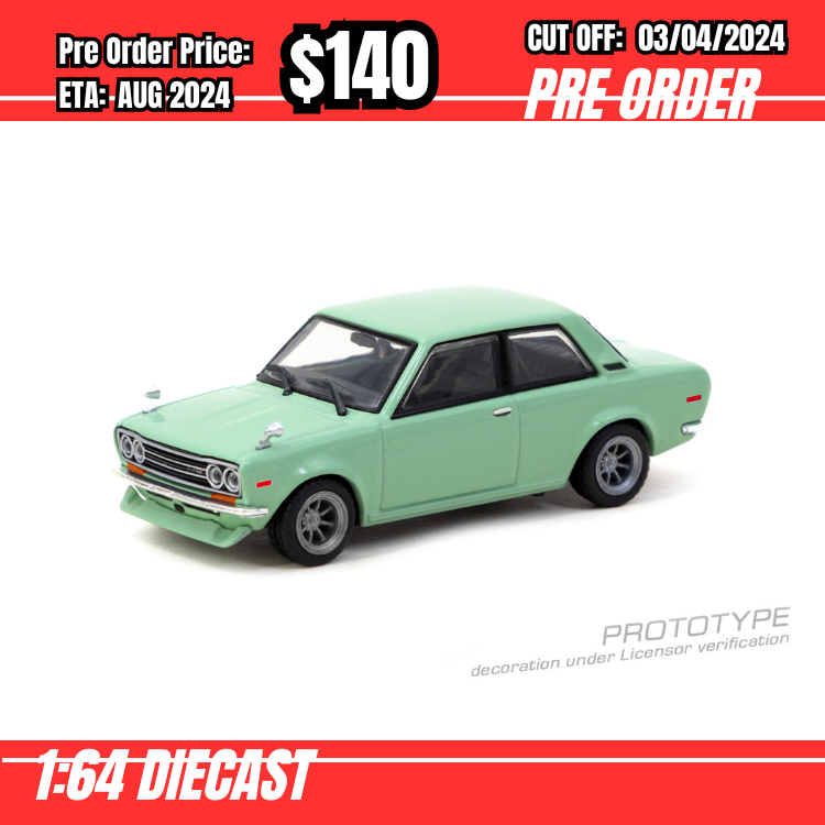 RS-$140 * Tarmac * 1:64 Datsun 510  Light Green [OD27/03]
