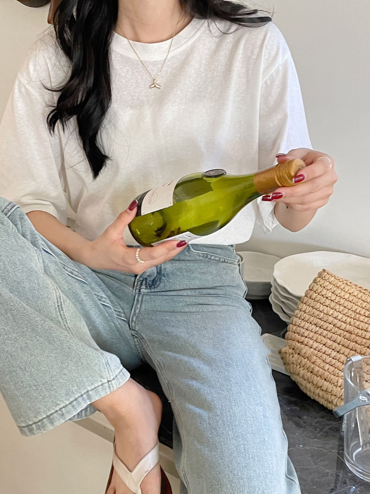 竹節棉素面百搭上衣*5色