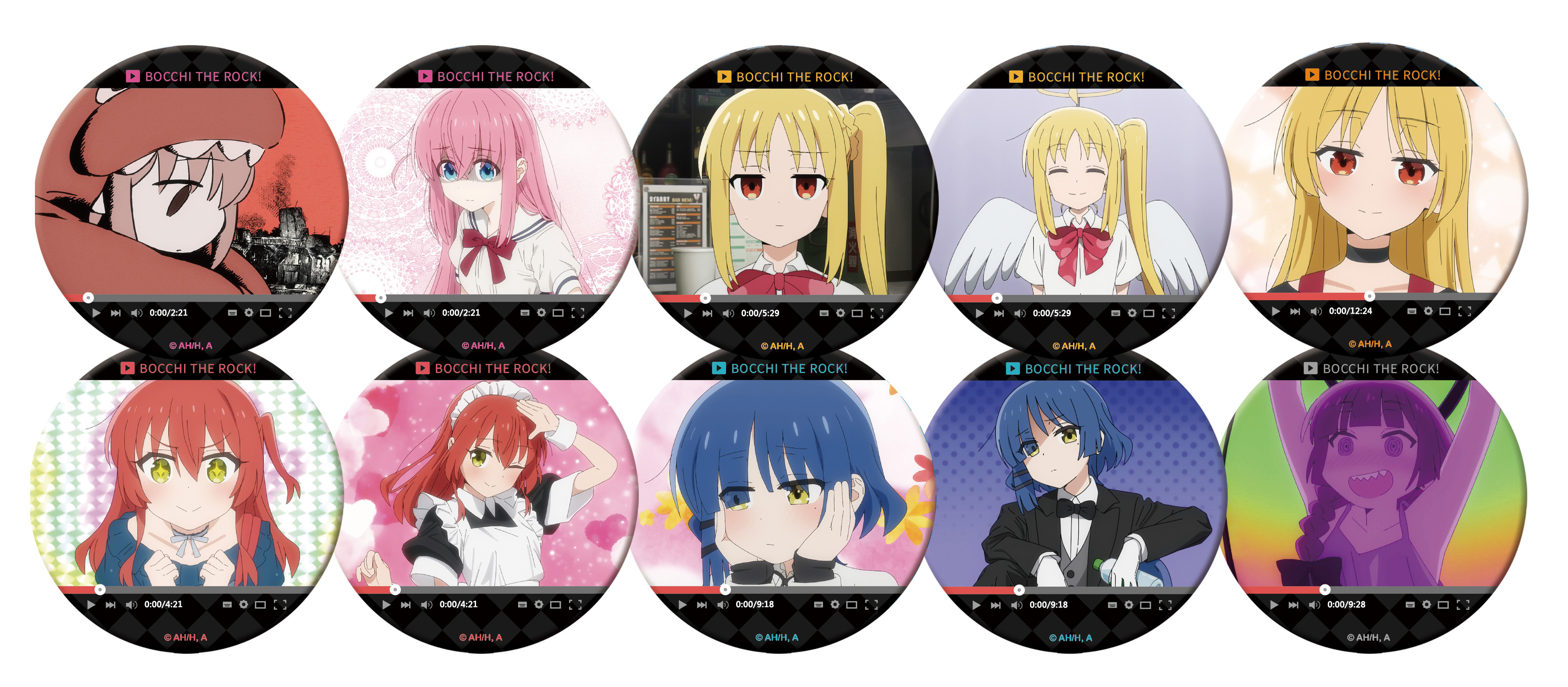 孤獨搖滾-7.5cm閃亮大胸章-10款隨機