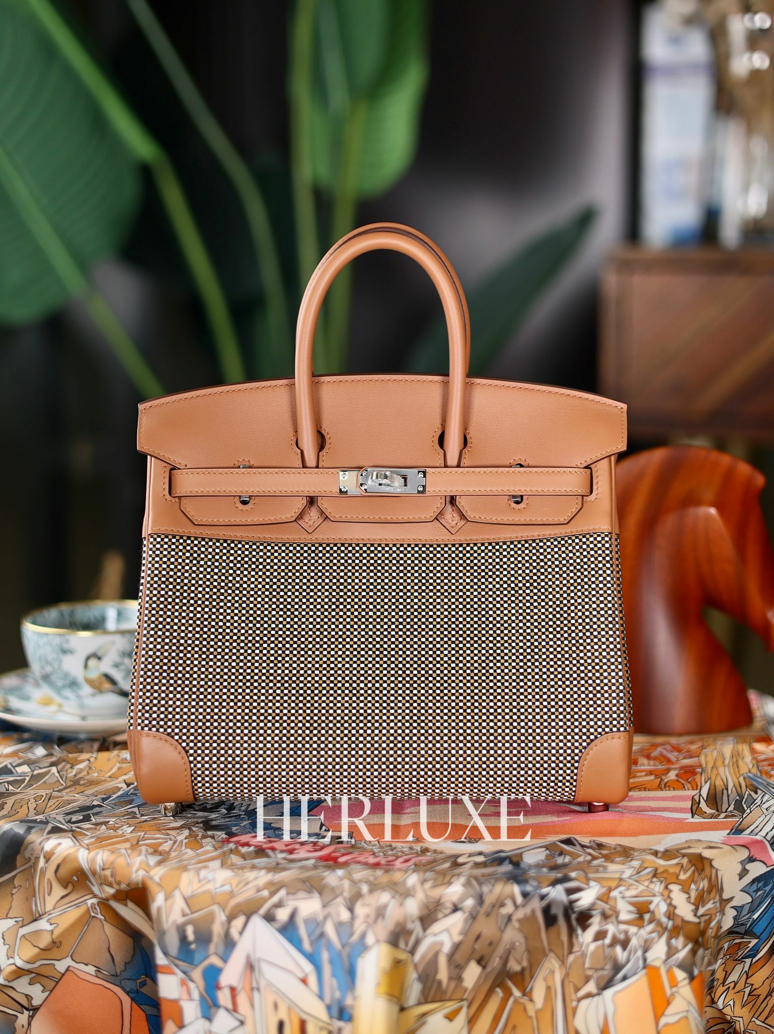 Birkin 25 Toile 37 gold ck 華夫格 B