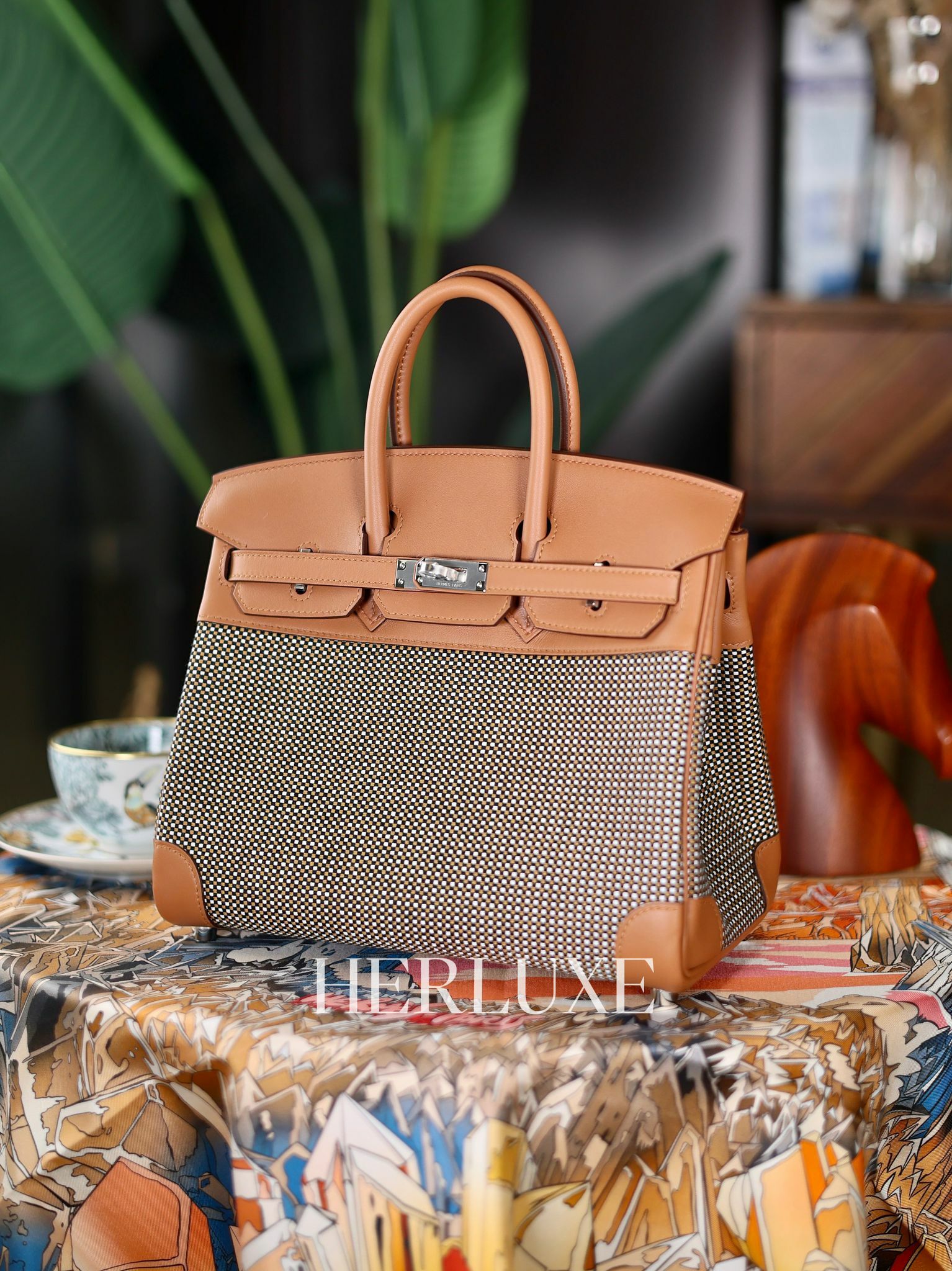 Birkin 25 Toile 37 gold ck 華夫格 B