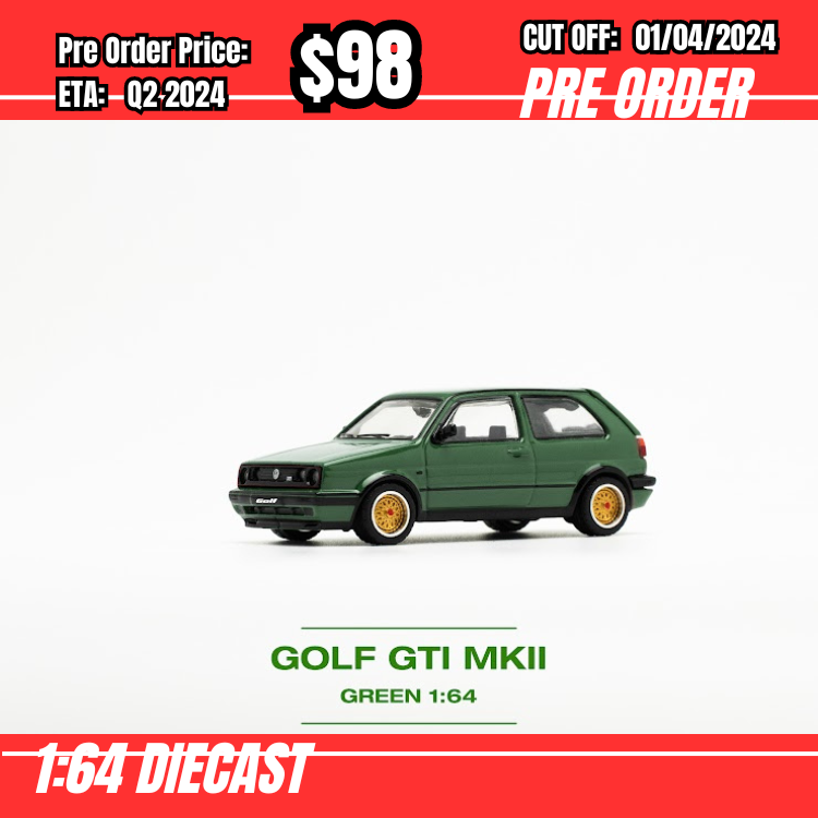 RS-$98  * Pop Race * 1:64 GOLF GTI MKII - OAK GREEN [OD27/03]