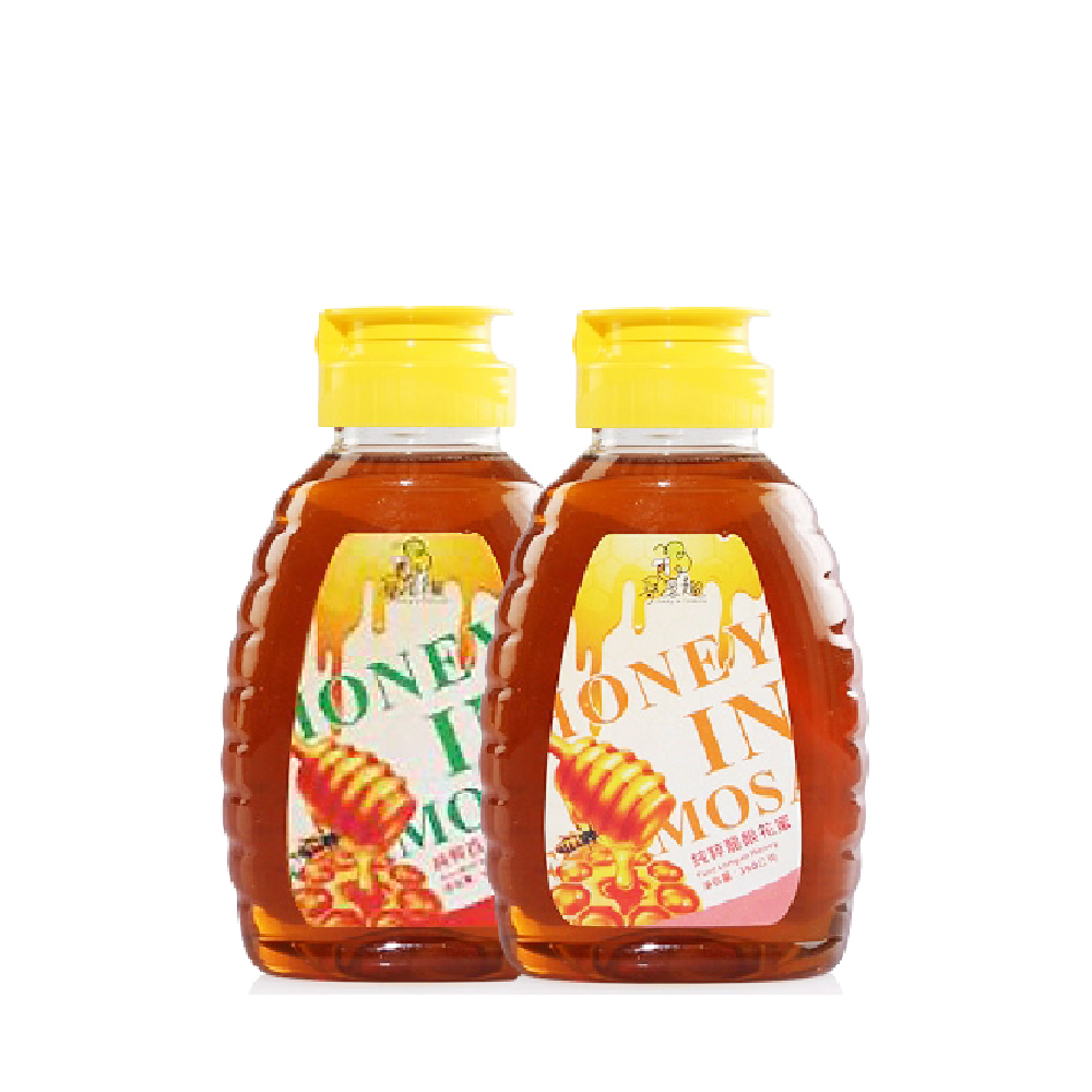 台灣頂級蜂蜜擠壓瓶二入組 (龍蜜*1/純粹*1)