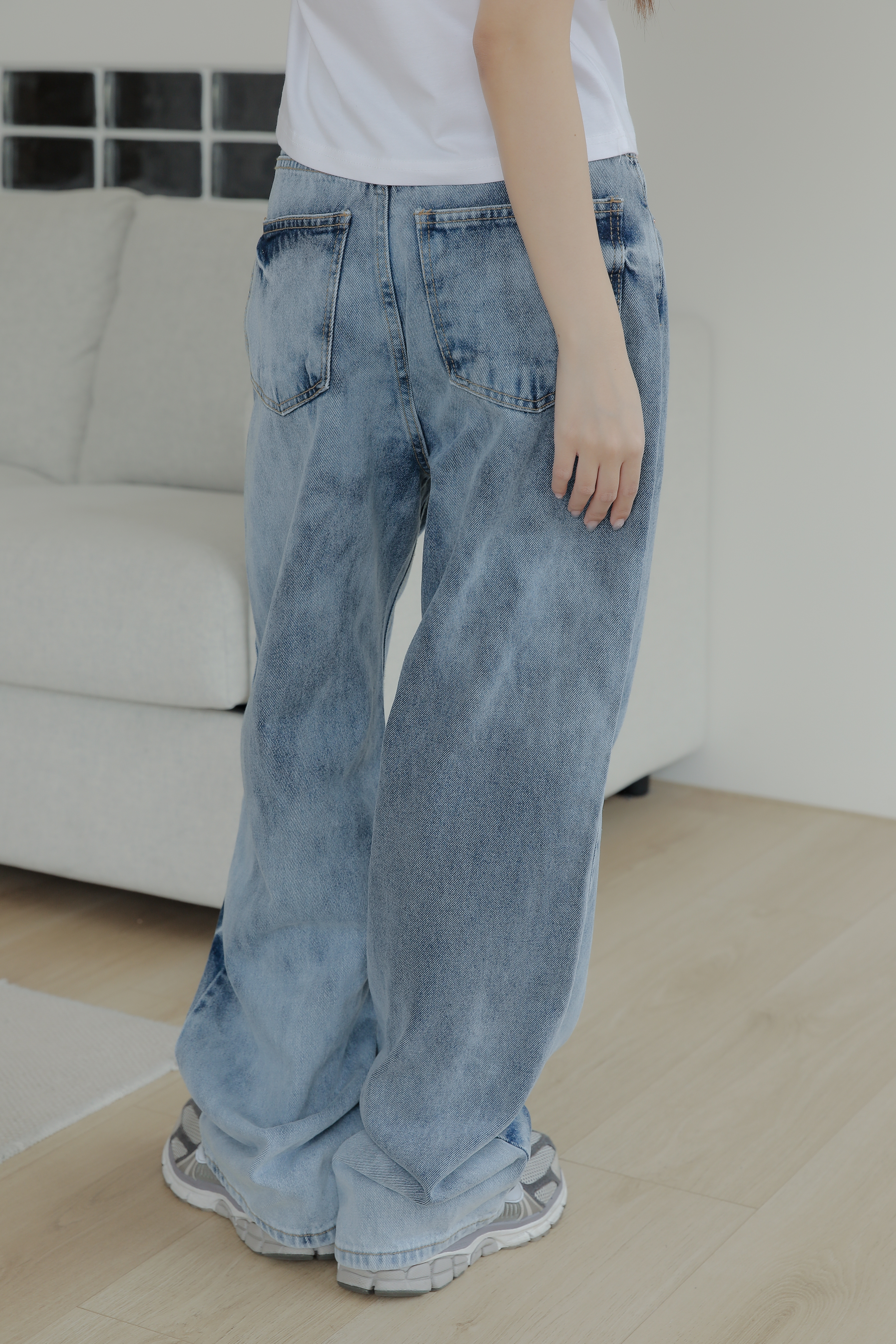 Snow Washing Wide Denim Pants #牛仔褲