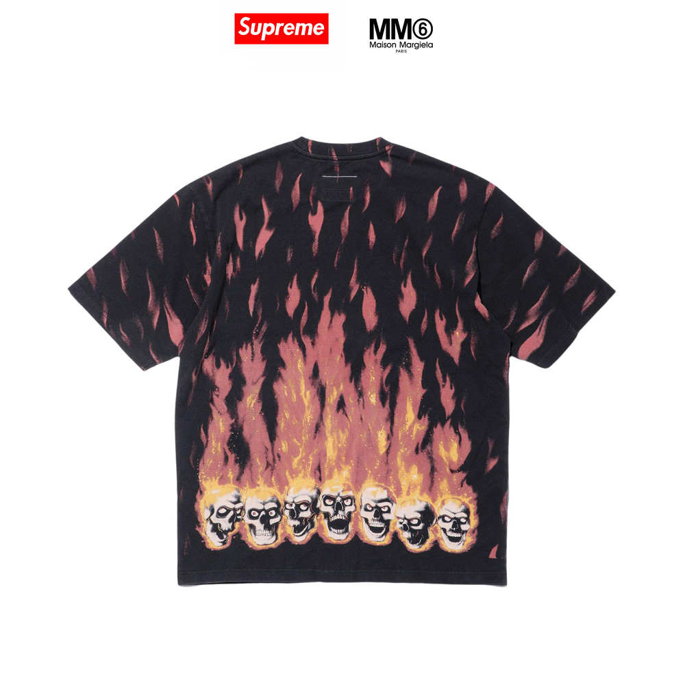 [快閃預購] Supreme x MM6 Maison Margiela SS24 LIQUID BLUE® OVERSIZED TEE 火焰骷髏頭 寬版 短Tee