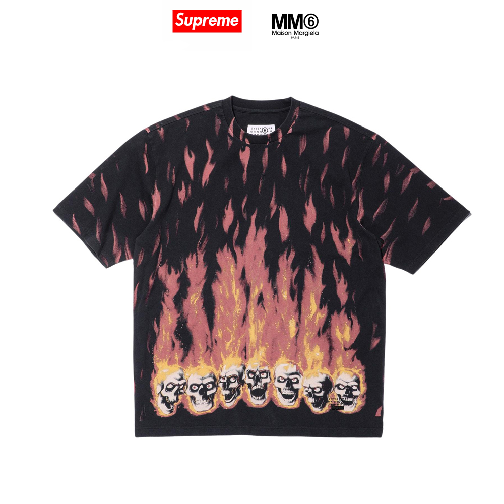 [快閃預購] Supreme x MM6 Maison Margiela SS24 LIQUID BLUE® OVERSIZED TEE 火焰骷髏頭 寬版 短Tee