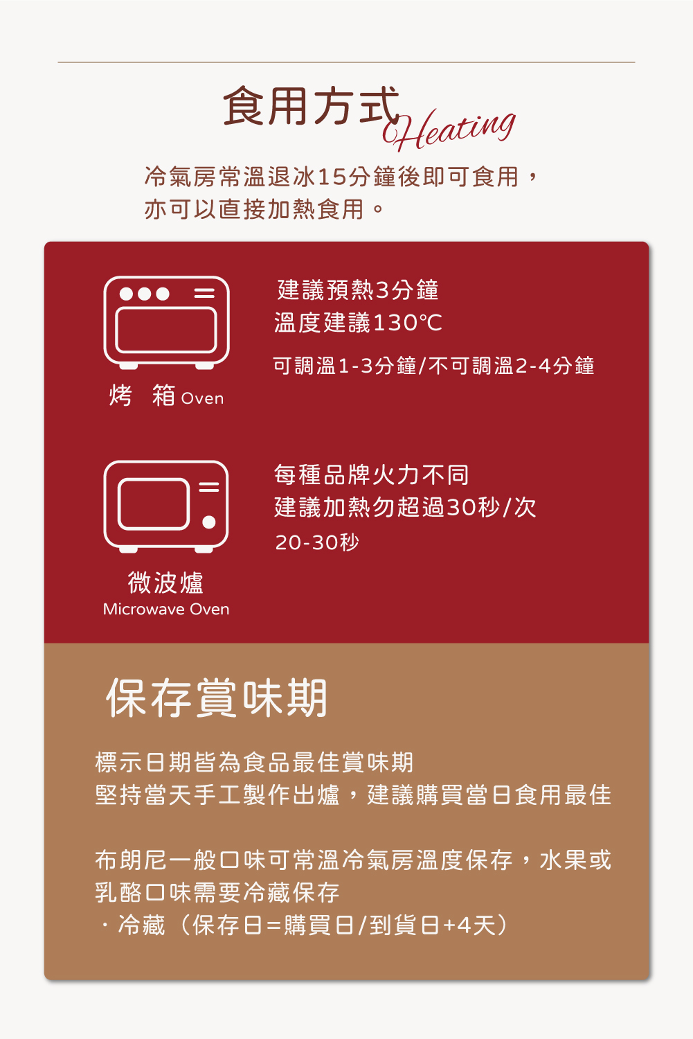 布朗尼食用與保存方式