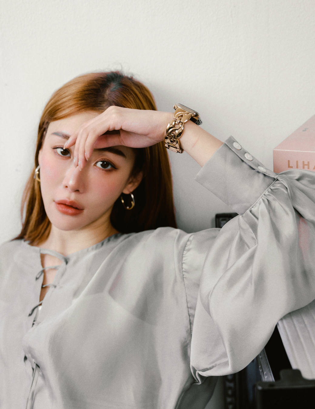 Apple Watch 細緻曲線H錶帶（玫瑰金）