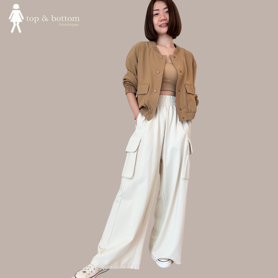 PLEATED ROUND COLLAR BUTTON JACKET