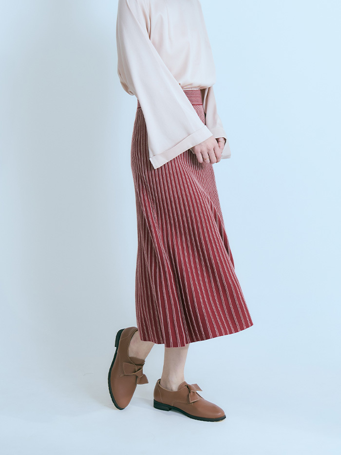 美人魚擺動針織長裙-今日晚霞