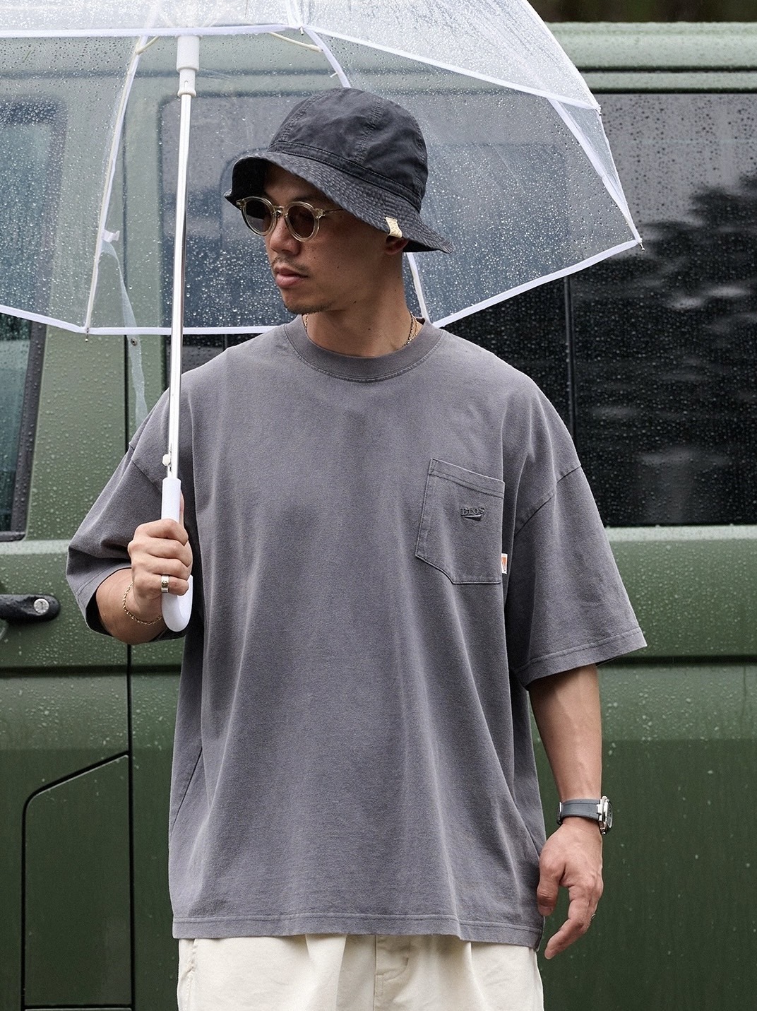 #預購 Broshood Bros AFFD 日系水洗 做舊 口袋短T 四色