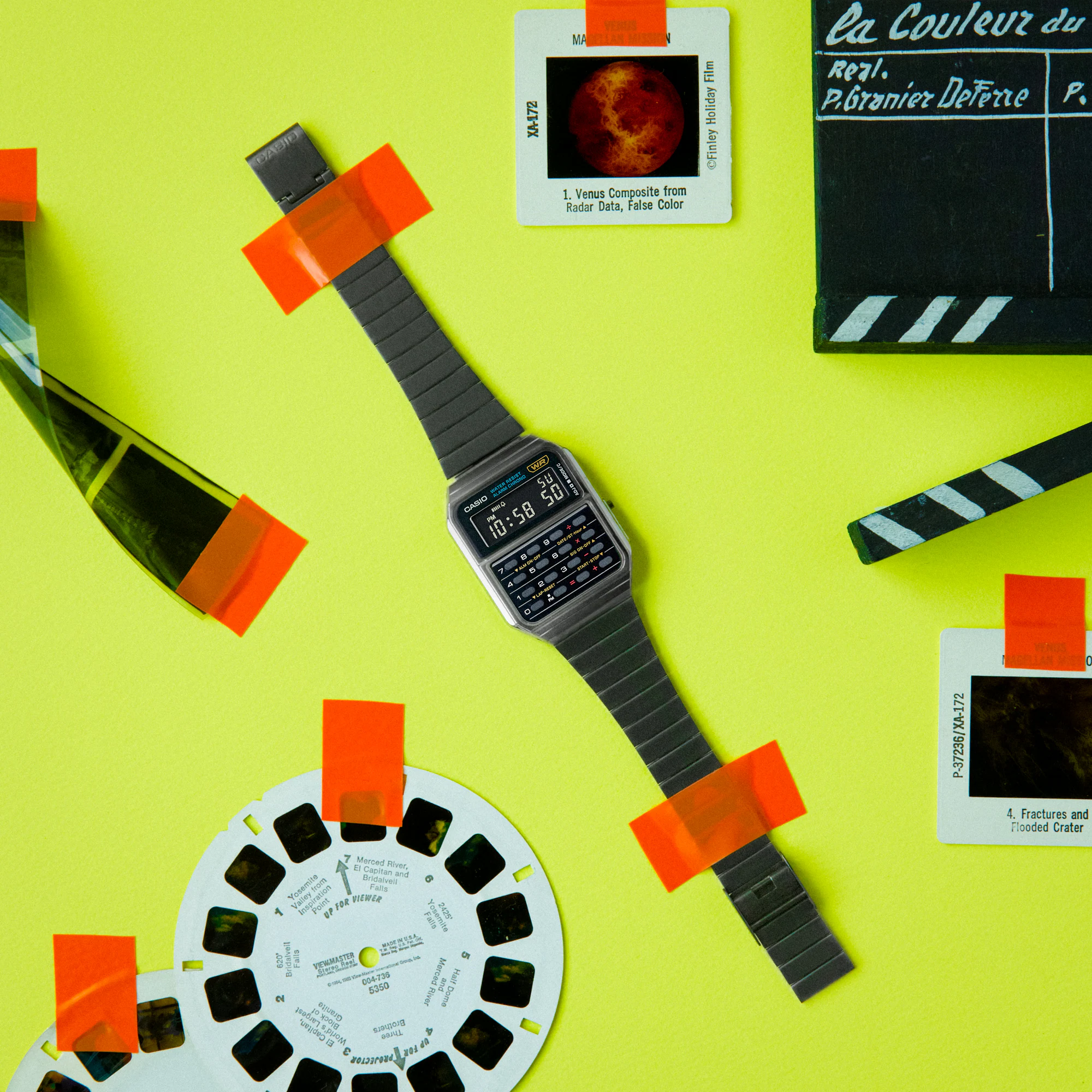 萬年鐘錶 - CASIO  卡西歐 VINTAGE 復古金屬風格計算機電子男錶 CA-500WEGG-1B 錶徑 : 34.4MM