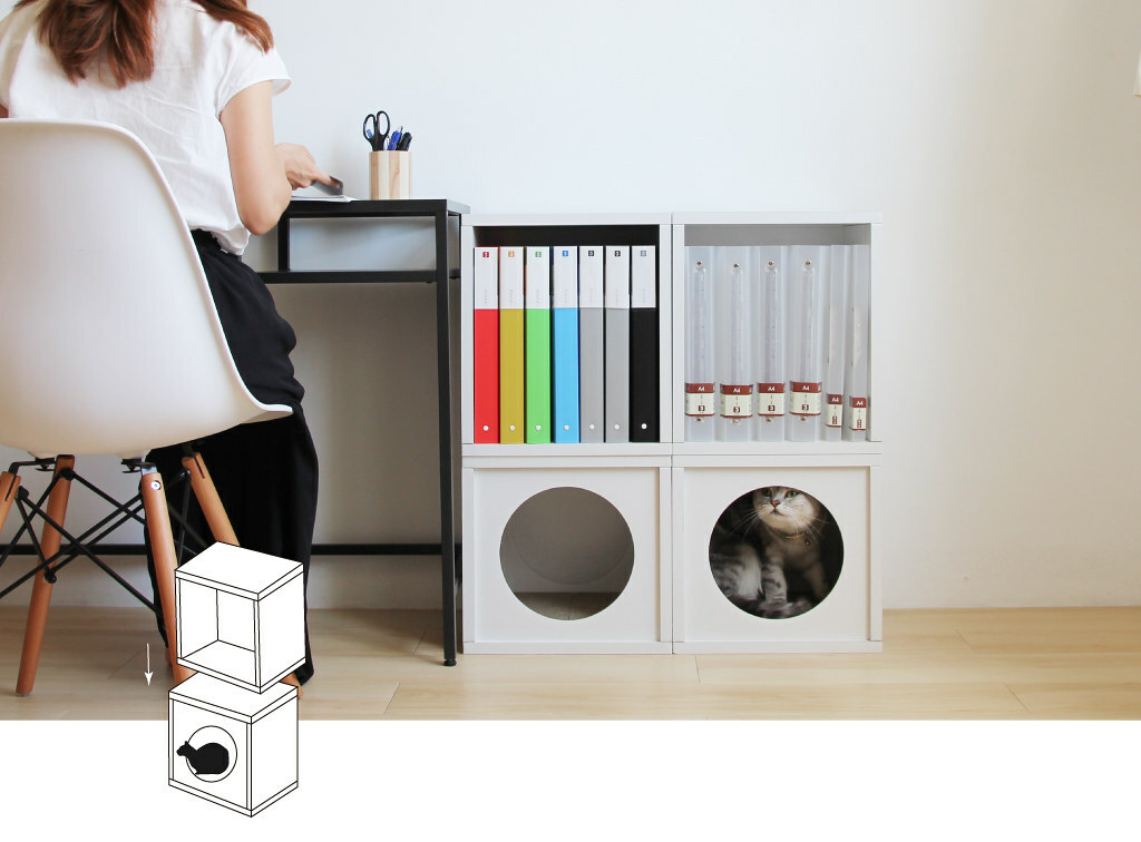 Angle Wave 巧拼單格櫃 X 巧拼躲貓貓櫃 4件組