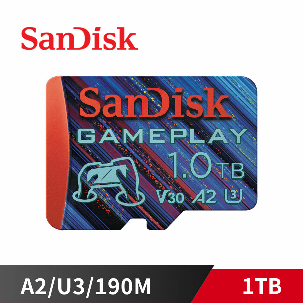 SanDisk GamePlay 1TB 3A/3D/VR 4K microSD 遊戲 電玩 手機 記憶卡 SDSQXAV