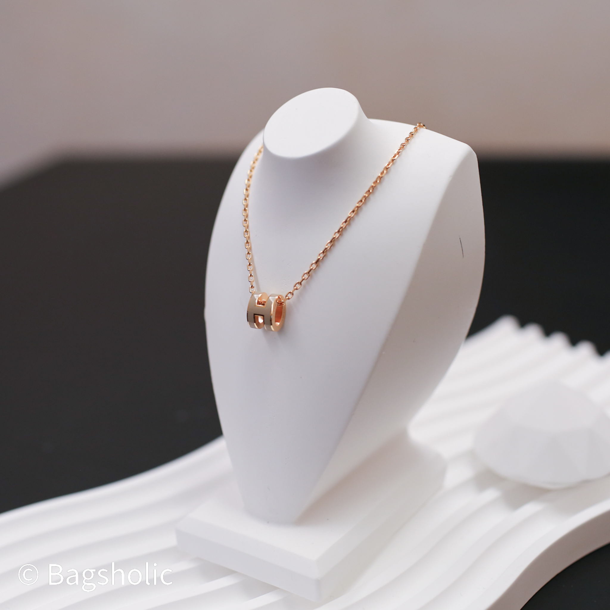 Hermes Pop H Mini Necklace（Morron Glace RGHW）