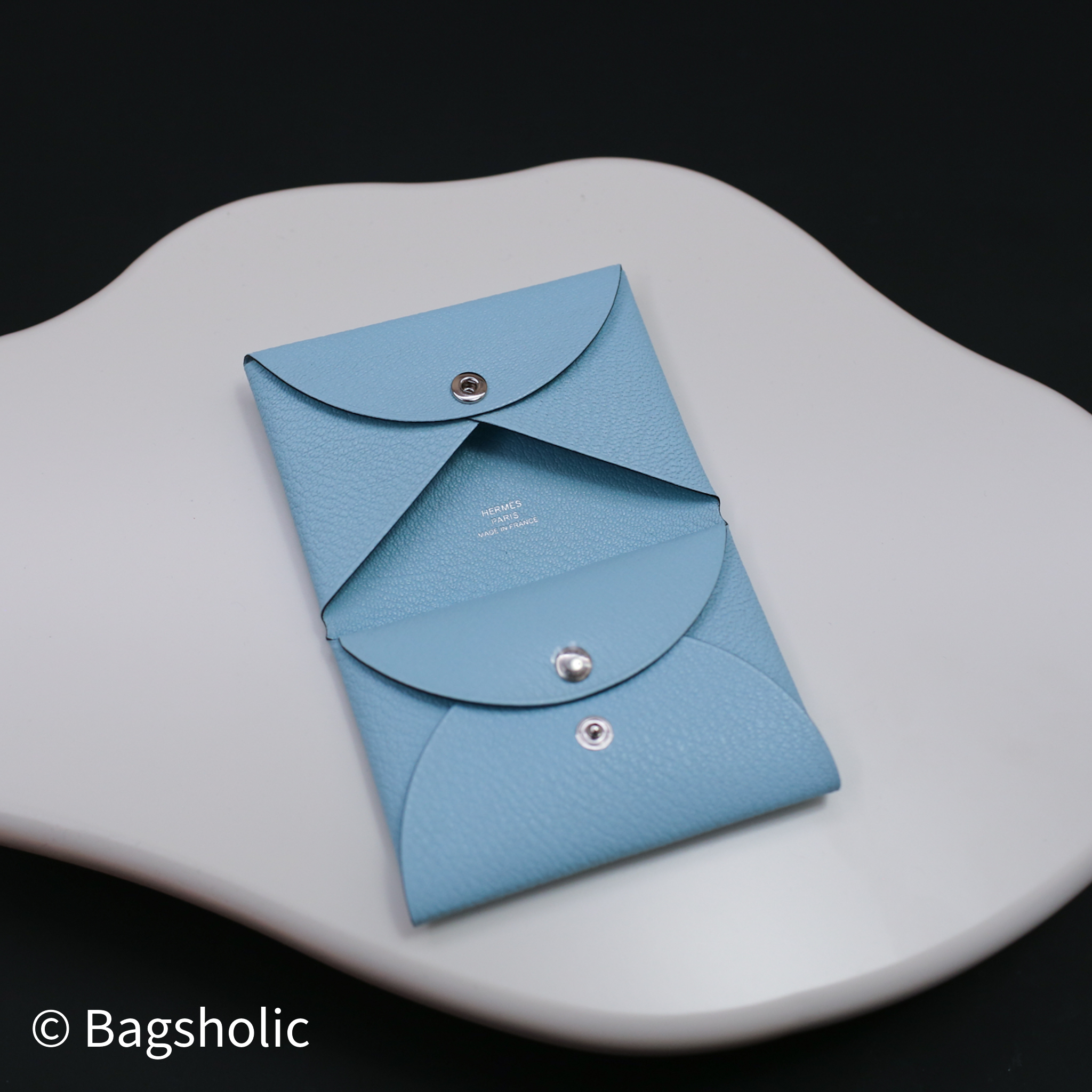 Hermes Calvi CardHolder Duo (Bleu Zephyr)