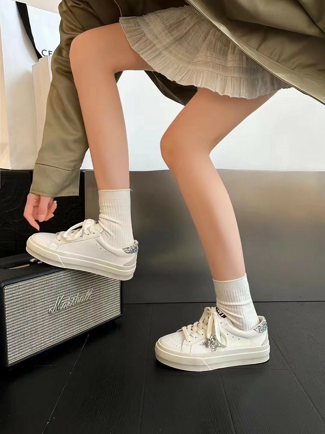 Star真皮厚底休閒鞋