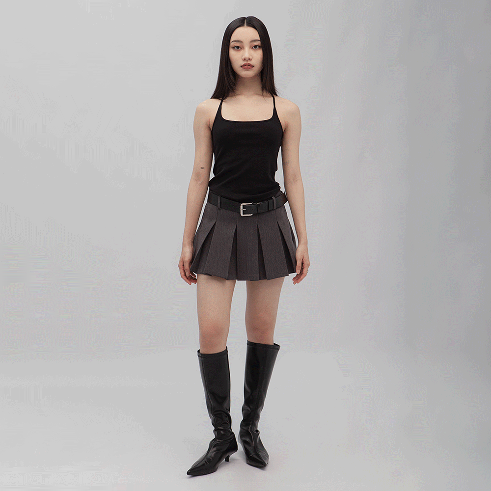 寬版迷你百摺裙(in stock!)