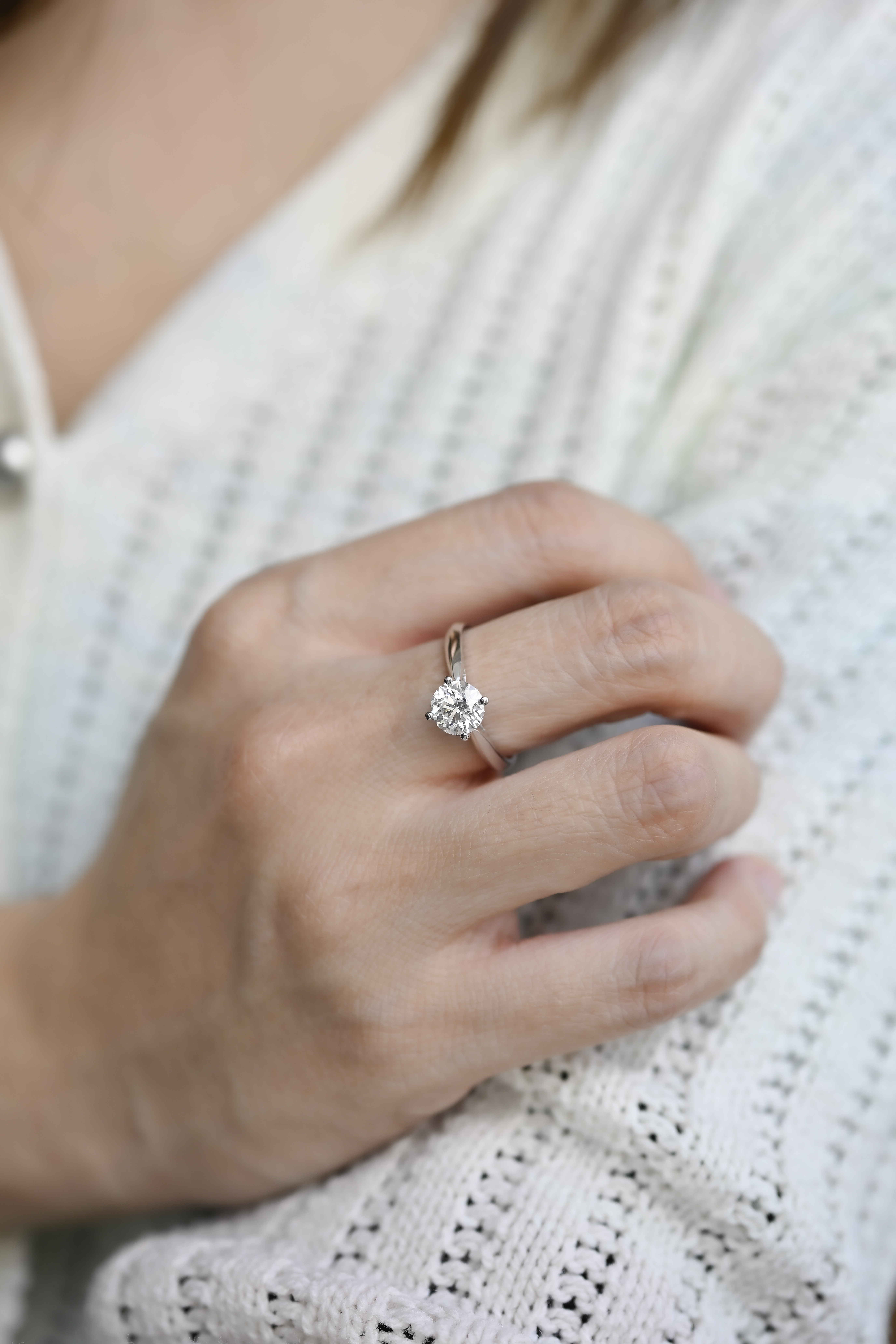 18K 1ct four prong Diamond Ring Setting