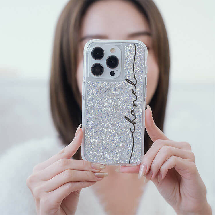 珍藏小香 銀耀撞白殼 - (訂製名字) - iPhone 客製化手機殼