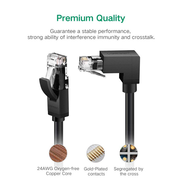 UGREEN - CAT6 六類千兆八芯雙絞網線 LAN - 直角 (1M/2M)