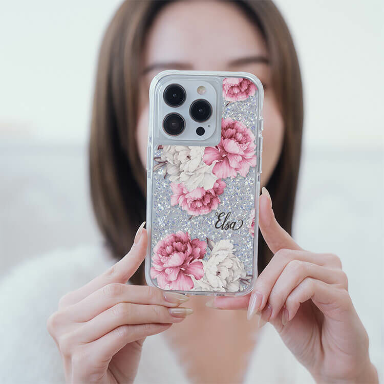 溫柔女孩 銀耀撞白殼 - (訂製名字) - iPhone 客製化手機殼