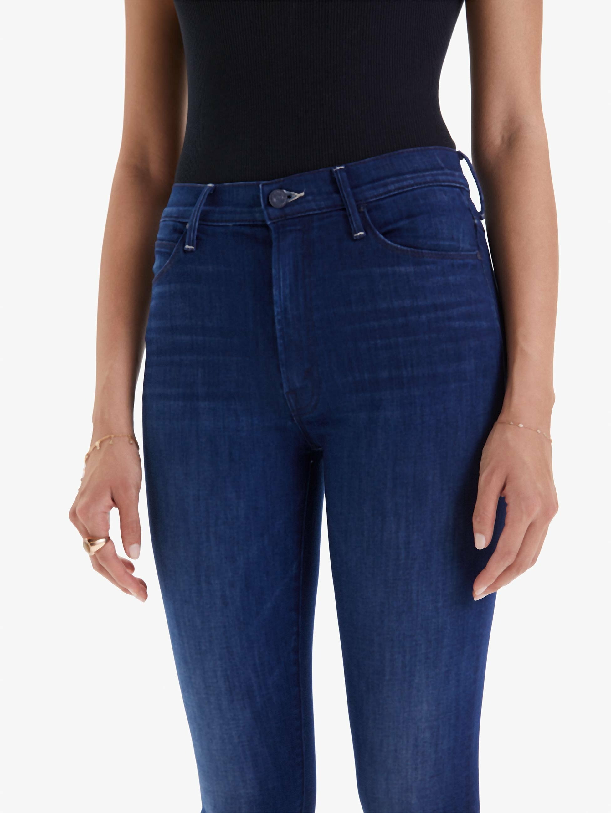 Stunner Zip Ankle Step Fray - 深藍色牛仔褲