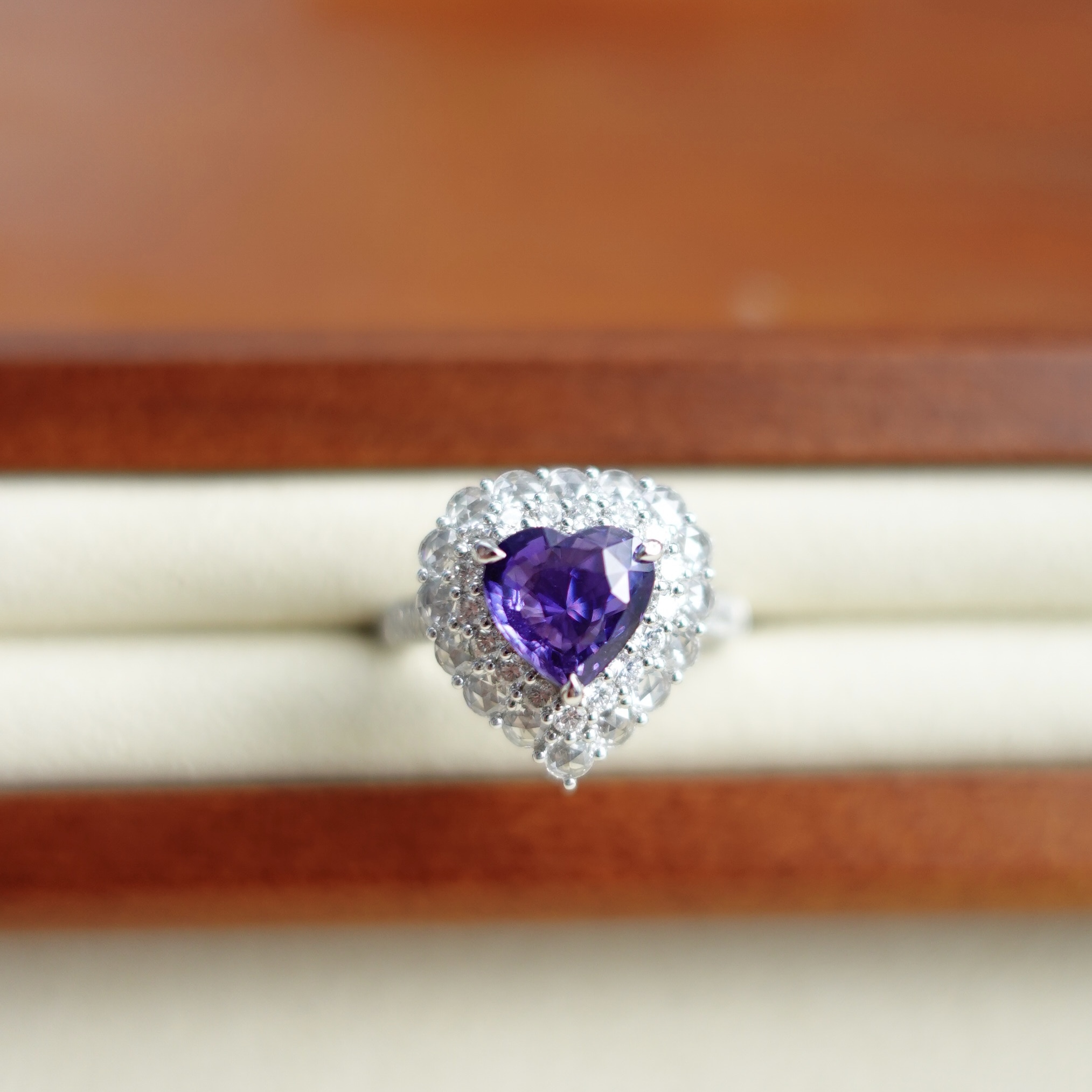 2.03ct天然無燒紫藍寶石18K金鑽石戒指/吊墜兩用款 (帶證書)