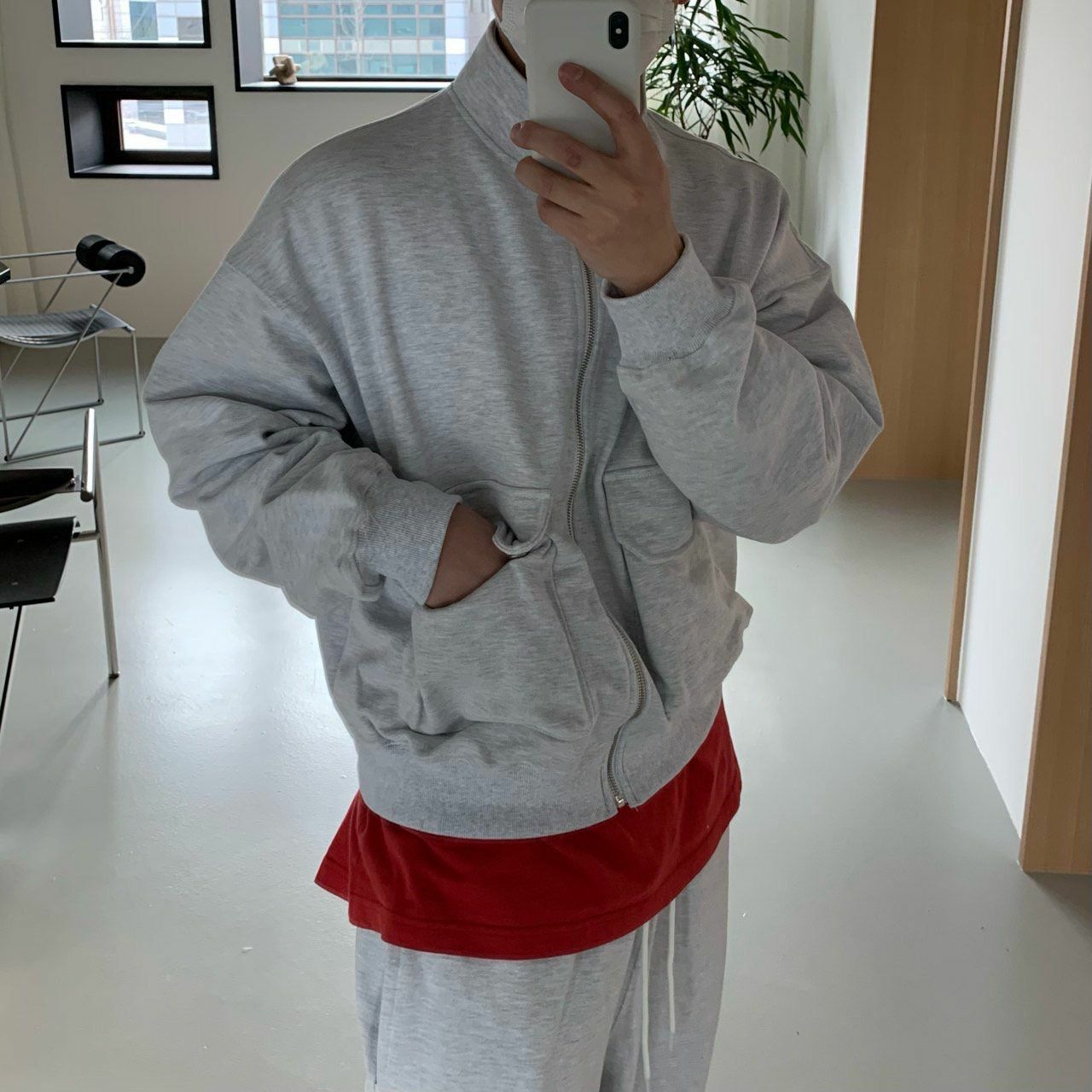 淨色企領拉鍊外套 OREO-049JK