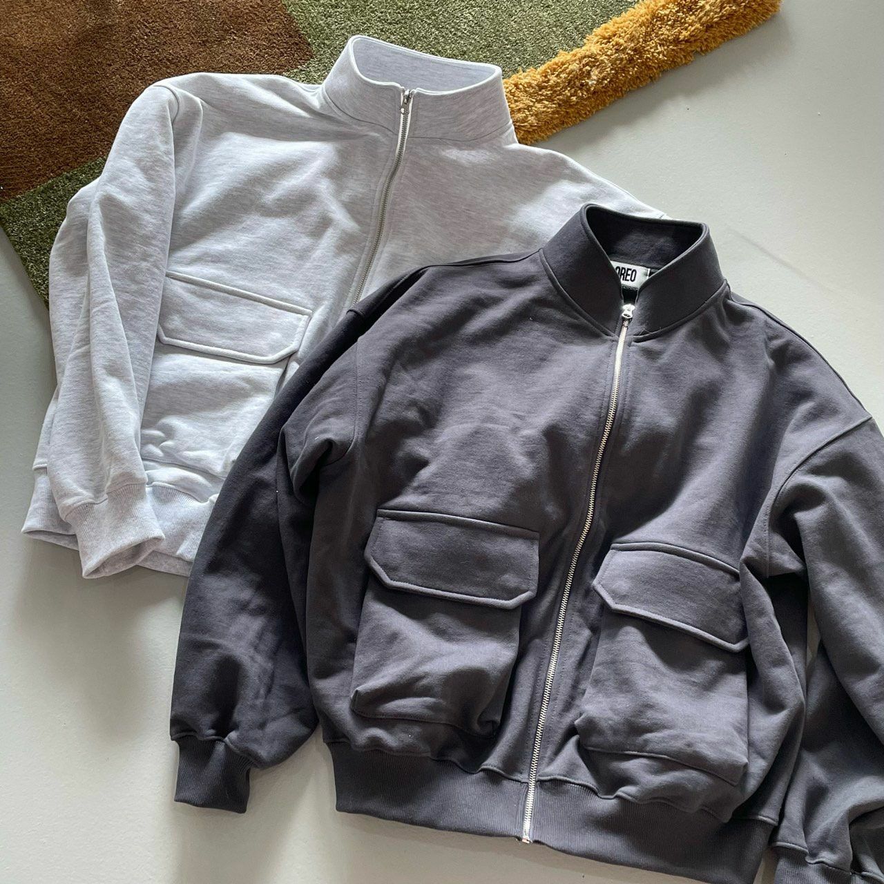 淨色企領拉鍊外套 OREO-049JK