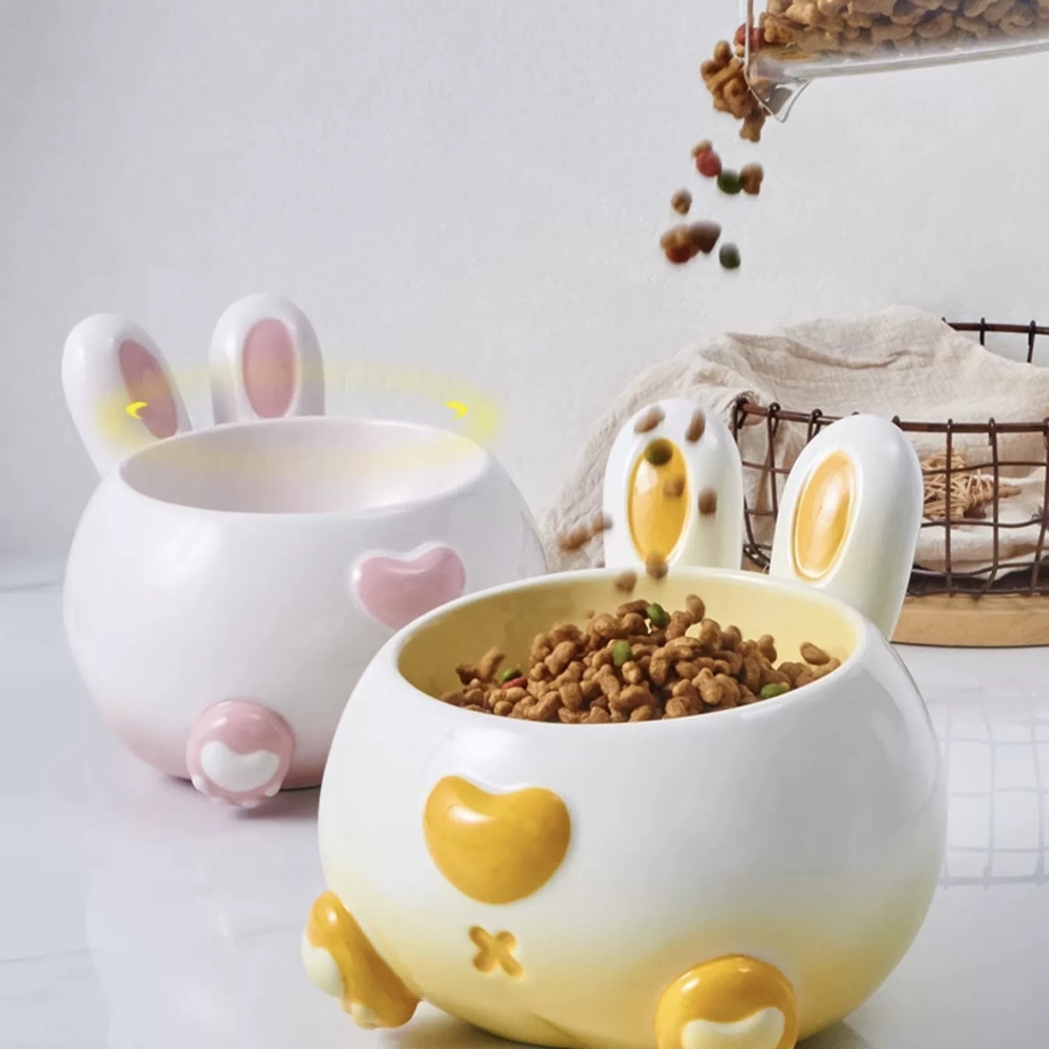 HOCC陶瓷碗 翘臀兔宠物碗